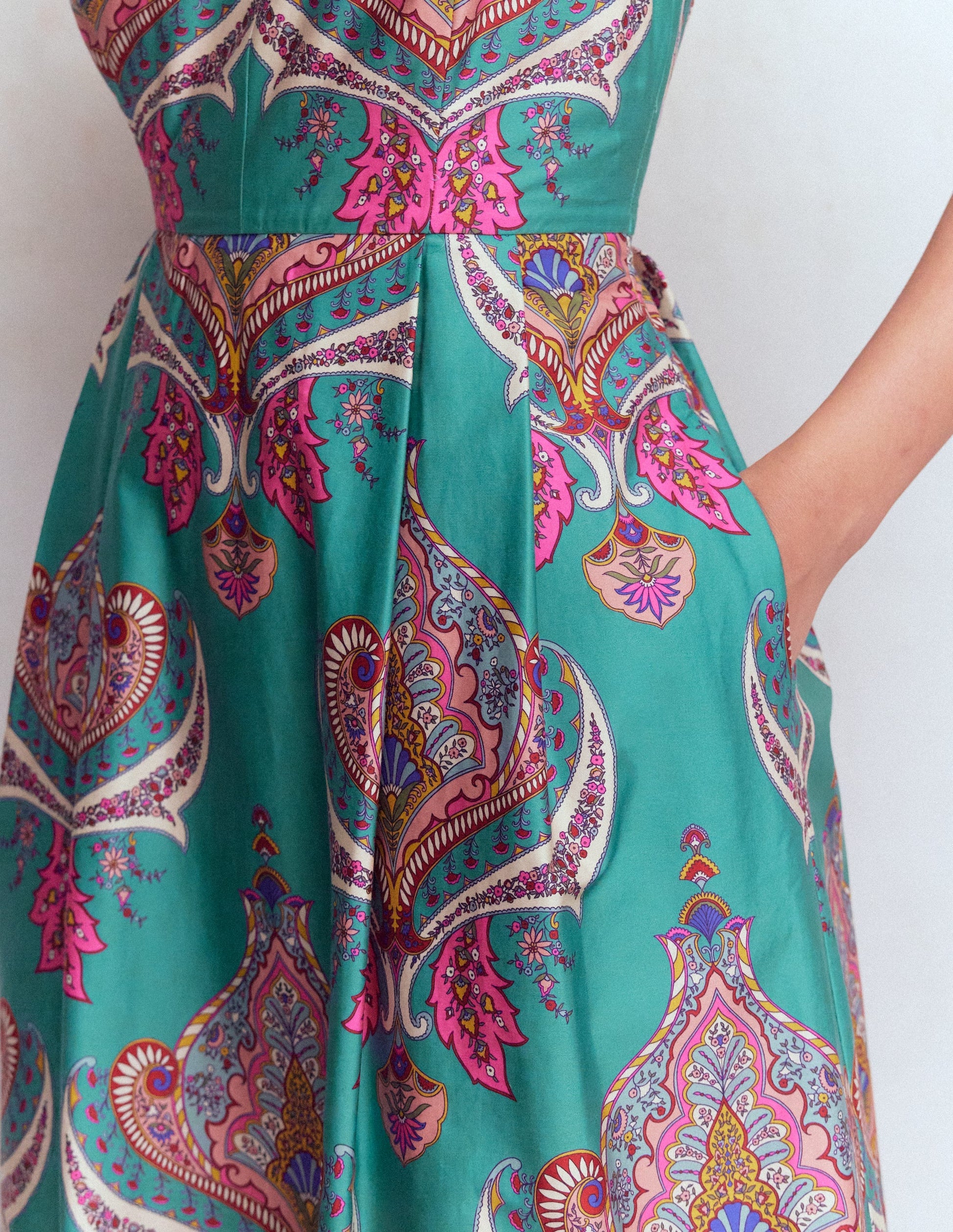 Empire Poplin Occasion Dress-Aurora Blue,  Ornamental Charm-4