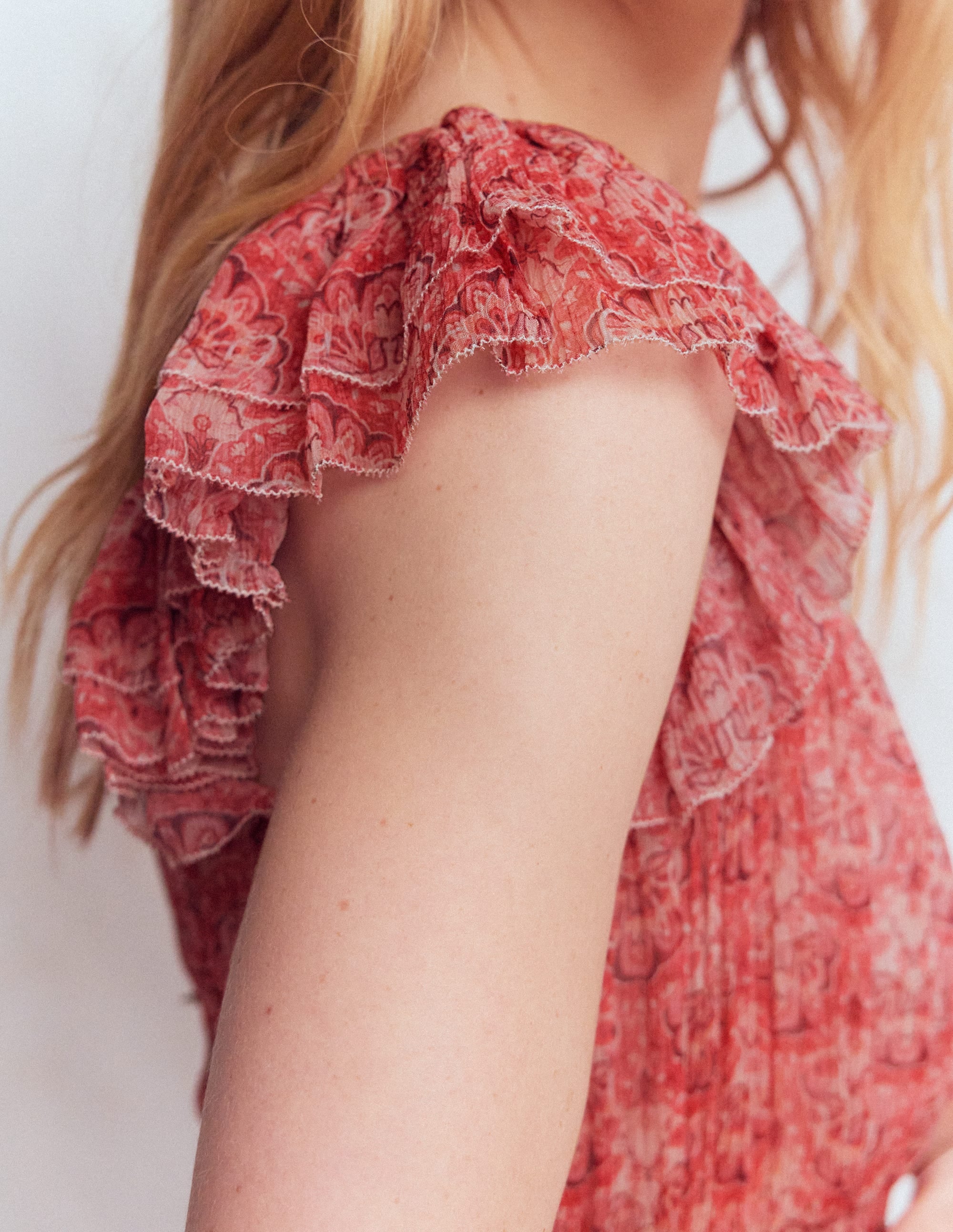 Crinkle Chiffon Maxi Dress-Pink Paradise Gardens - Image 2