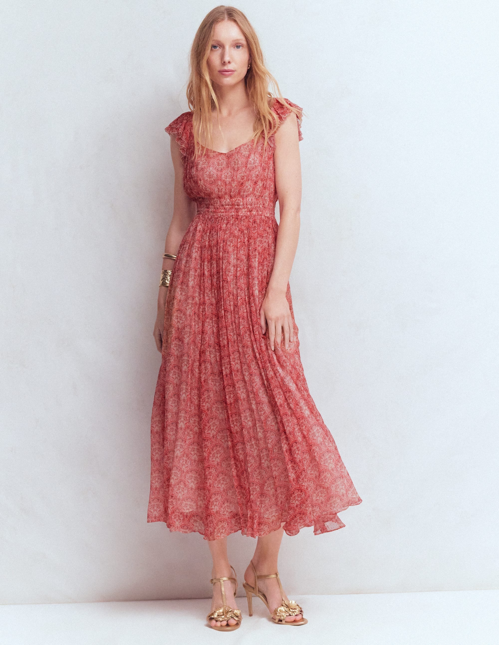 Crinkle Chiffon Maxi Dress-Pink Paradise Gardens - Image 5