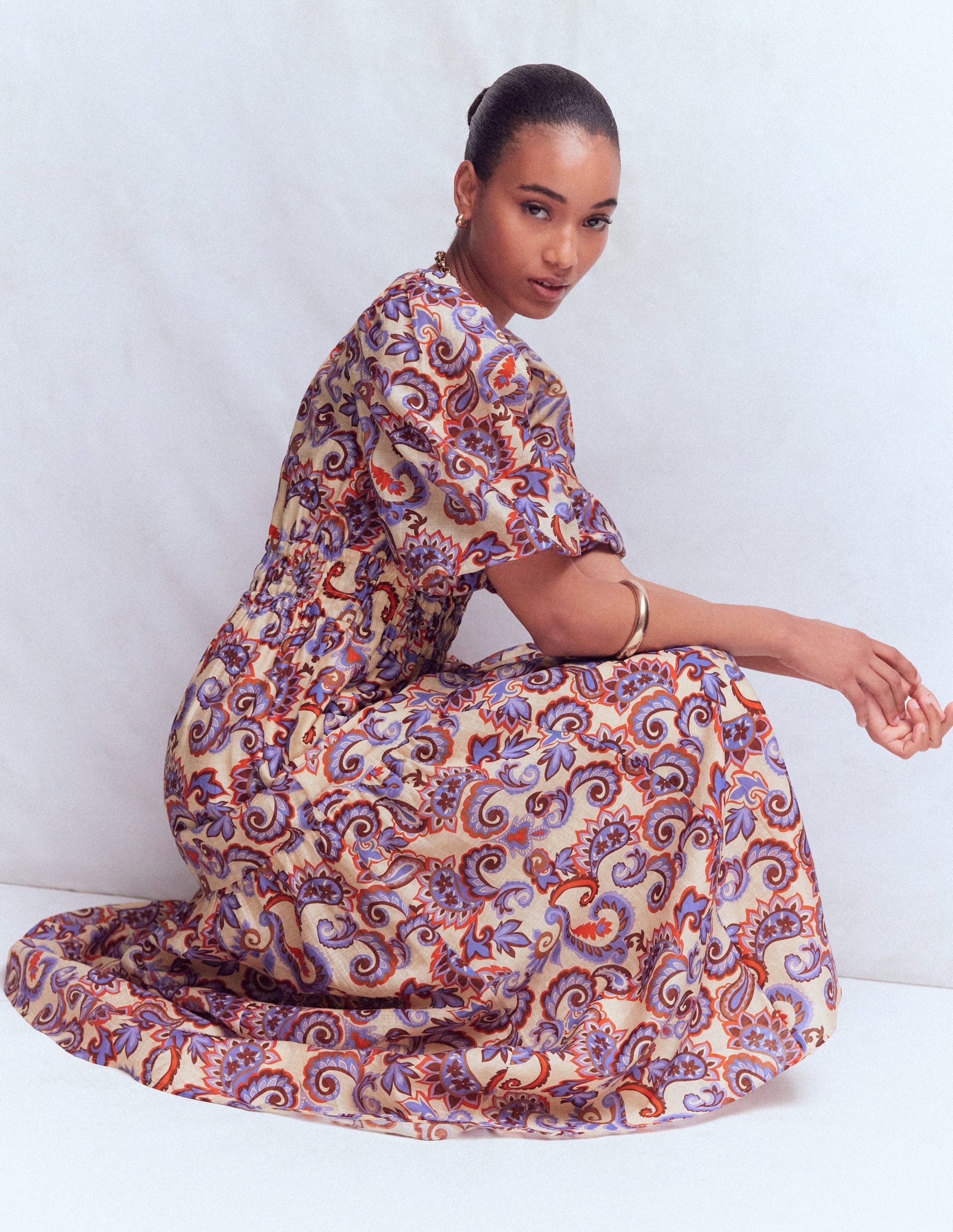 Irene Occasion Dress-Almond Milk, Paisley-5