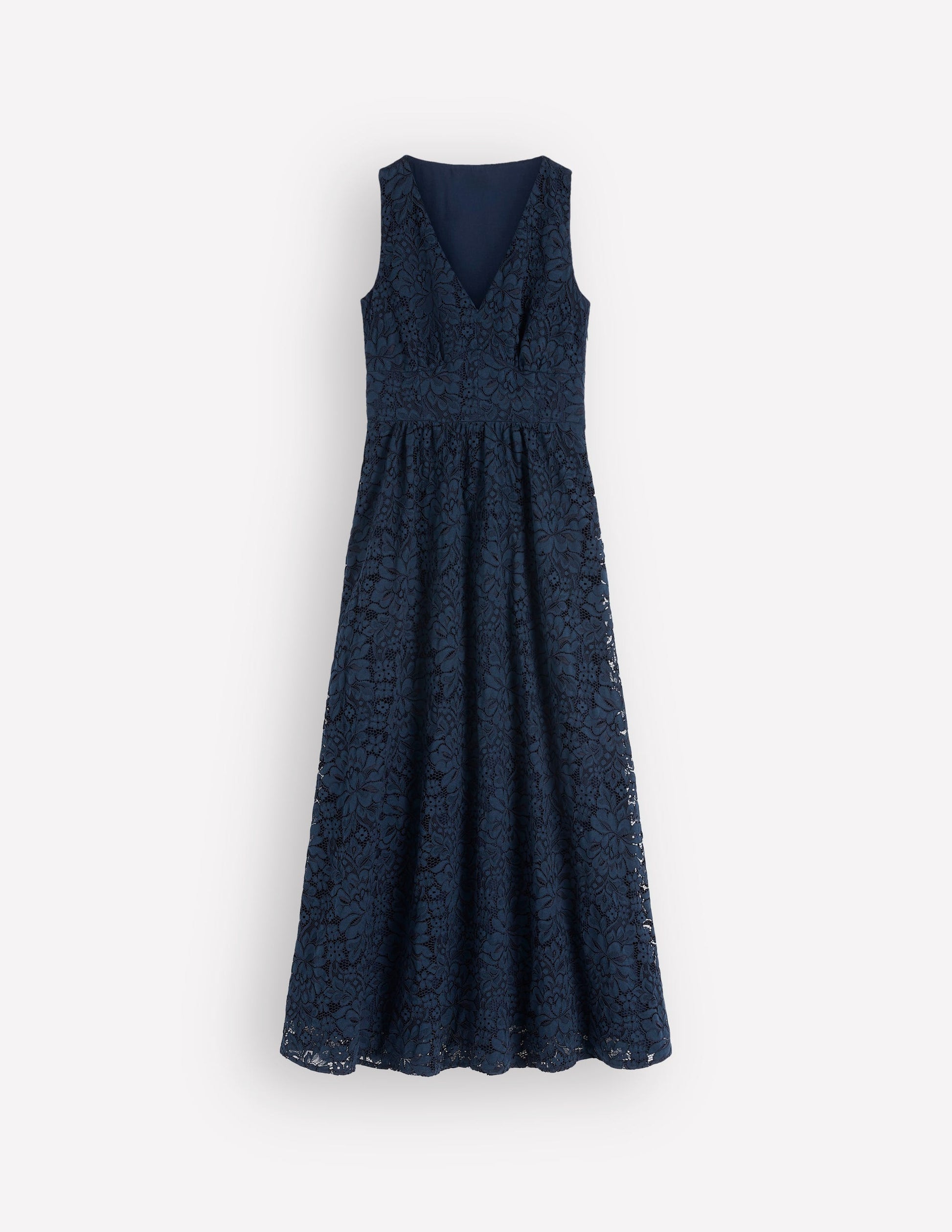 Boden Women's Lace Plunge Neck Panel Dress in Blue | Size 14 Boden Women's Lace Plunge Neck Panel Dress in Blue | Size 14
