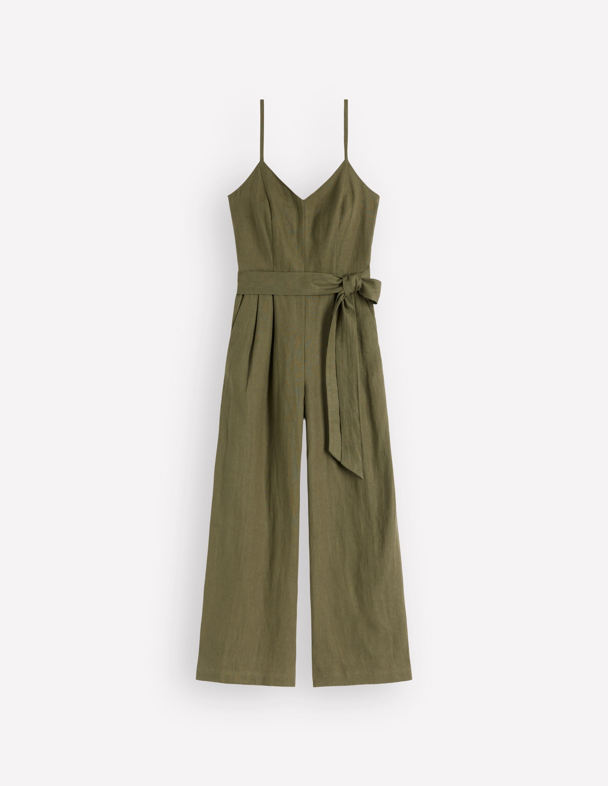 Linen Strappy Jumpsuit - Winter Moss | Boden USA