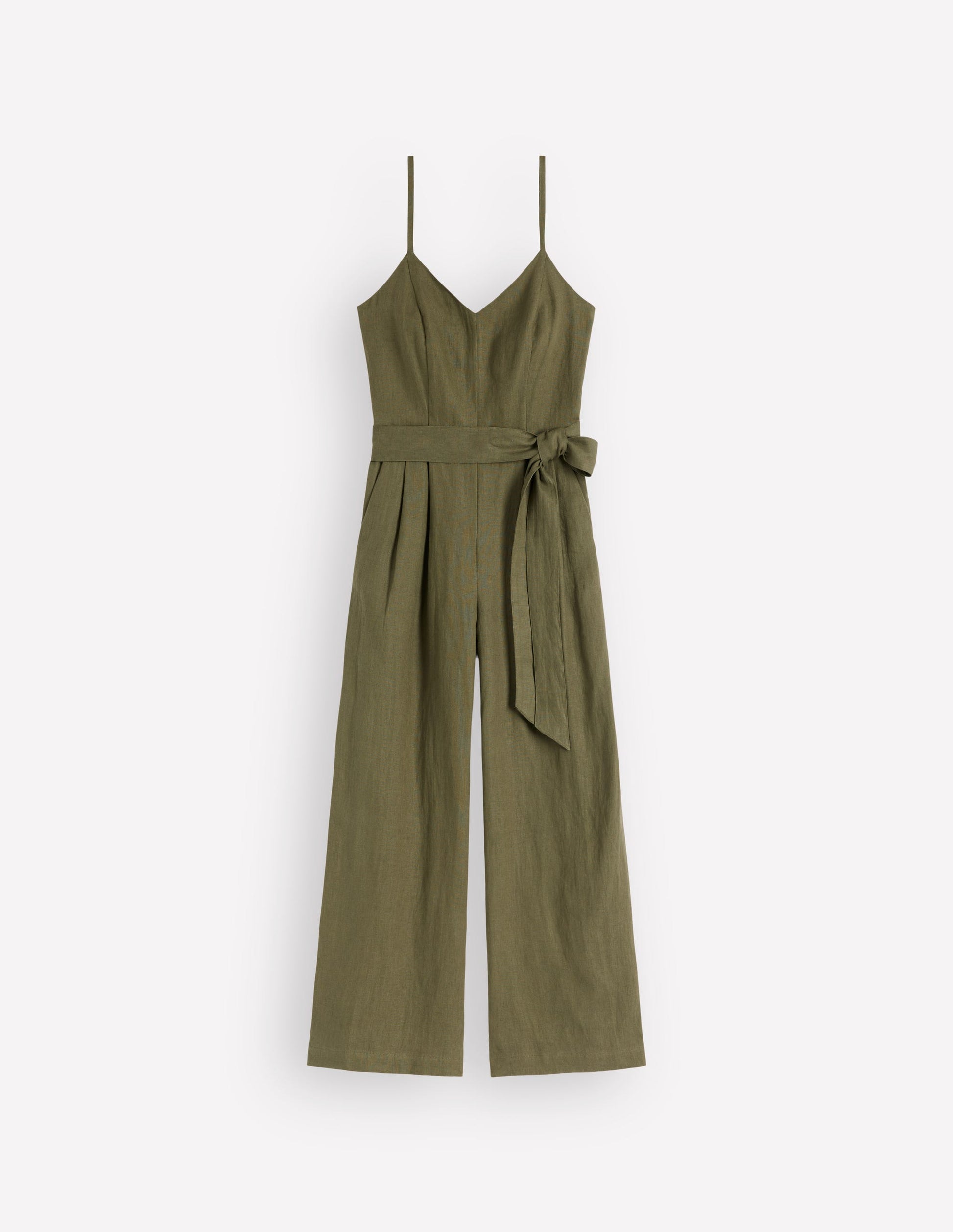 Strappy Linen Jumpsuit-Winter Moss-7