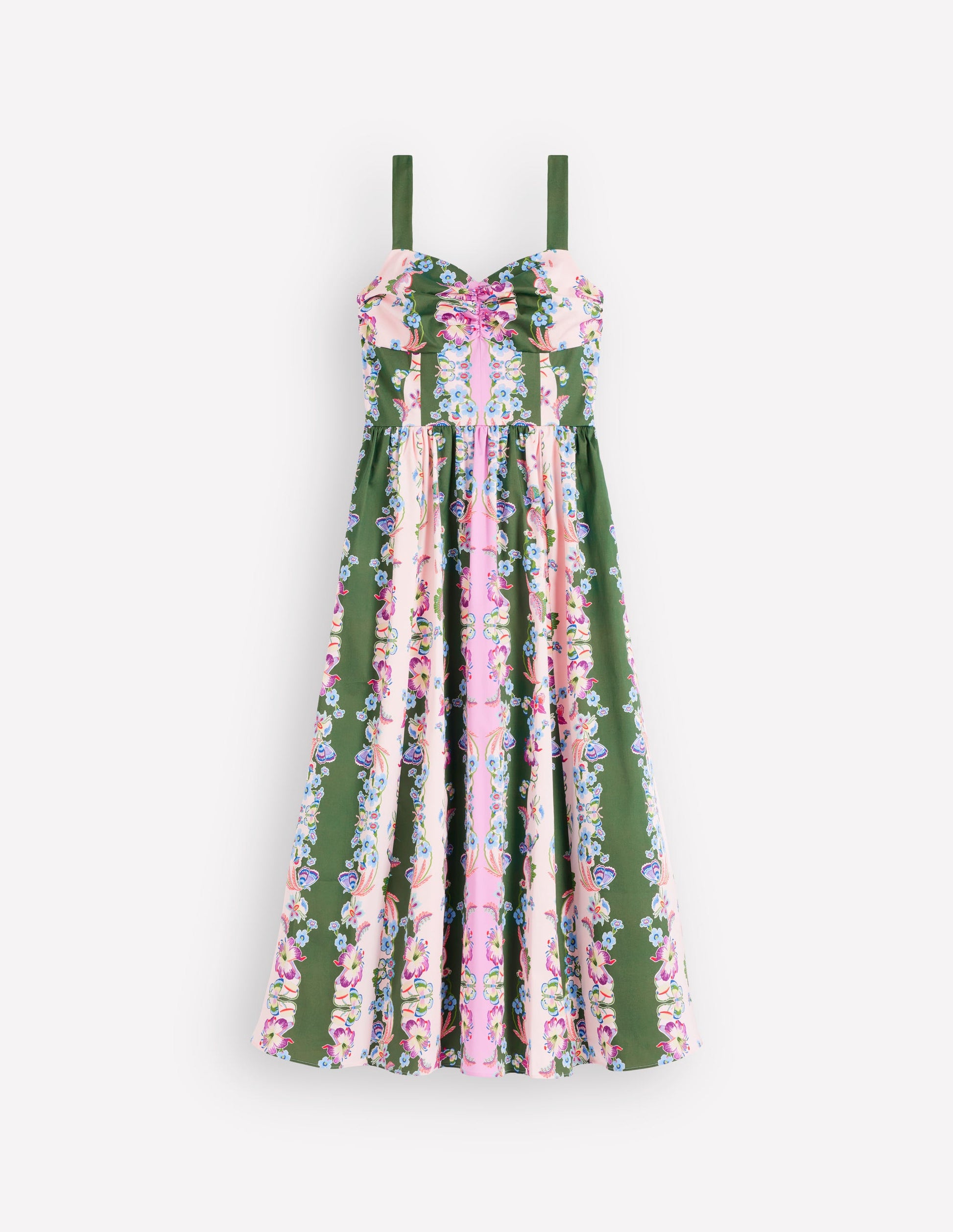 Fit and Flare Midi Dress-Orchid Canopy Stripe | Boden USA Fit and Flare Midi Dress-Orchid Canopy Stripe | Boden USA