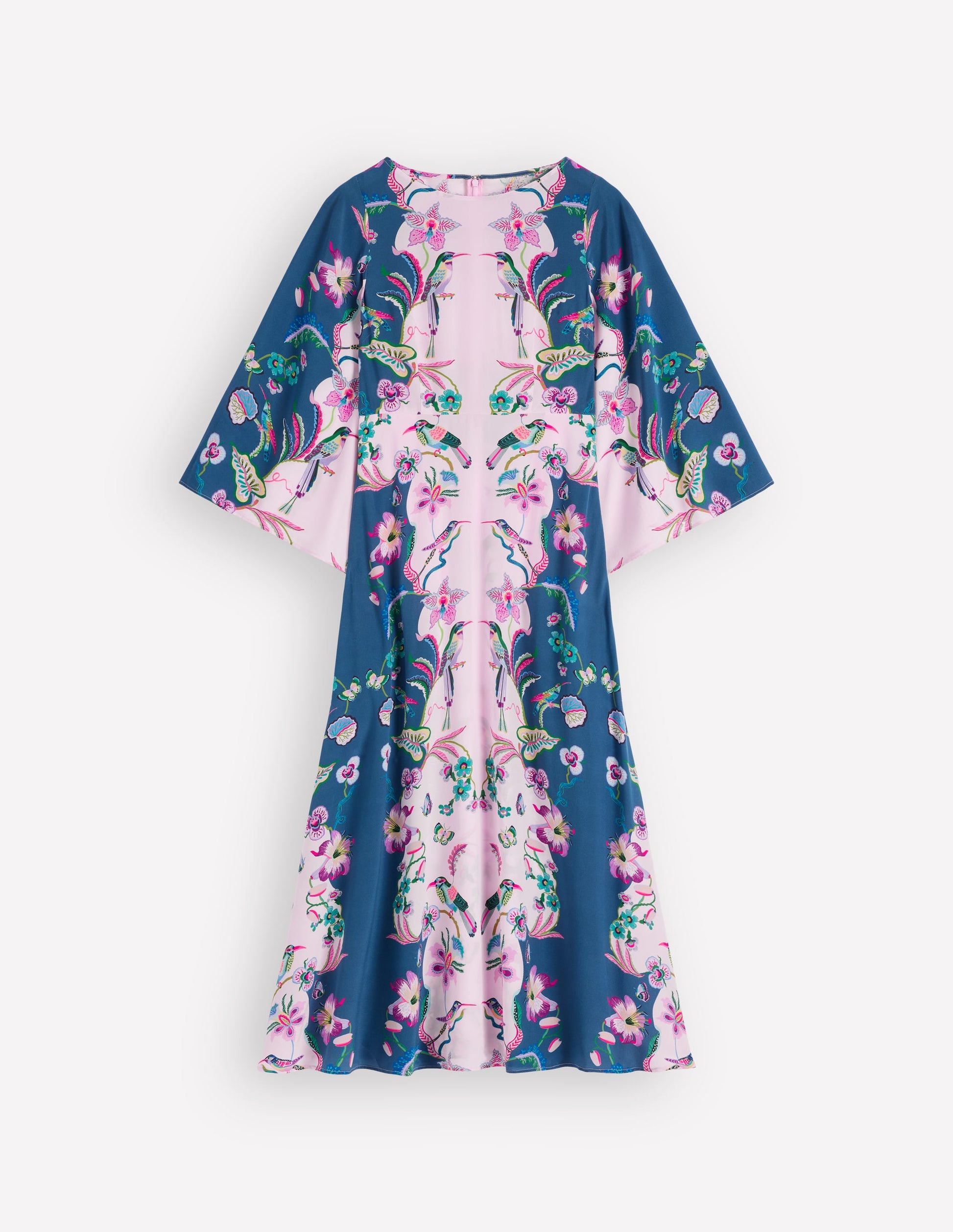 Boden Women's Angel Sleeve Boat Neck Dress in Blue | Size 6 Boden Women's Angel Sleeve Boat Neck Dress in Blue | Size 6
