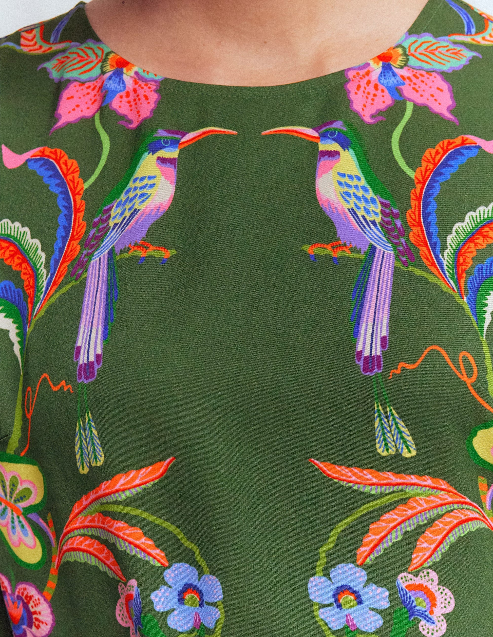 Flared Sleeve Shift Dress-Multi, Orchid Canopy | Boden USA Flared Sleeve Shift Dress-Multi, Orchid Canopy | Boden USA