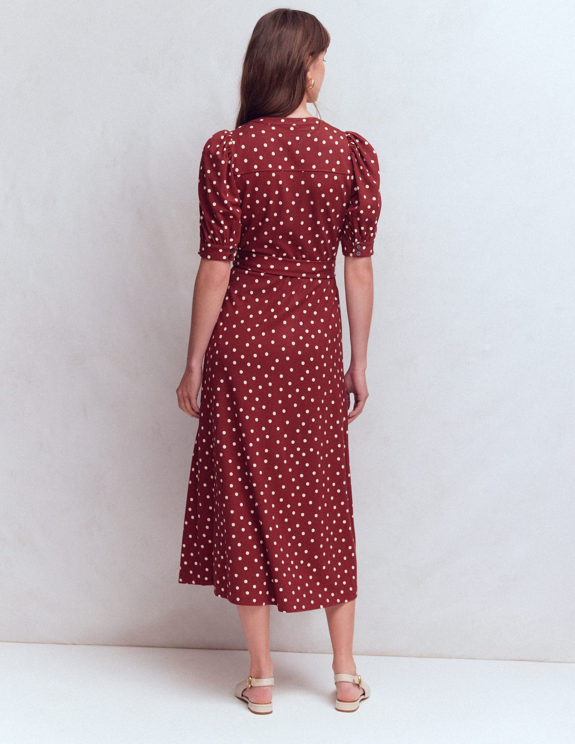 Boden Women's Puff Sleeve Ponte Shirt Dress in Red | Size 8 Boden Women's Puff Sleeve Ponte Shirt Dress in Red | Size 8