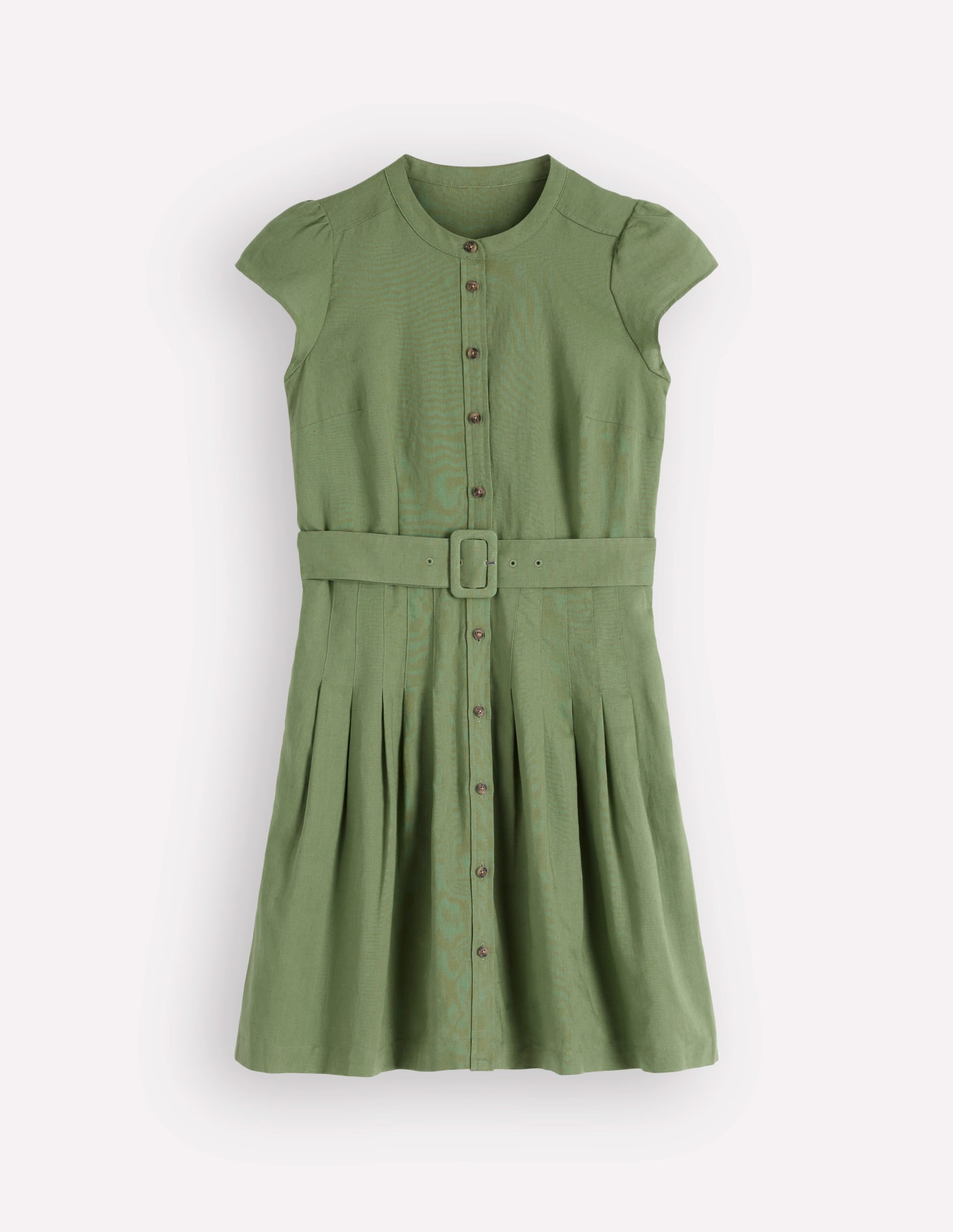 Arabella Short Linen Dress-Safari Green - Image 7