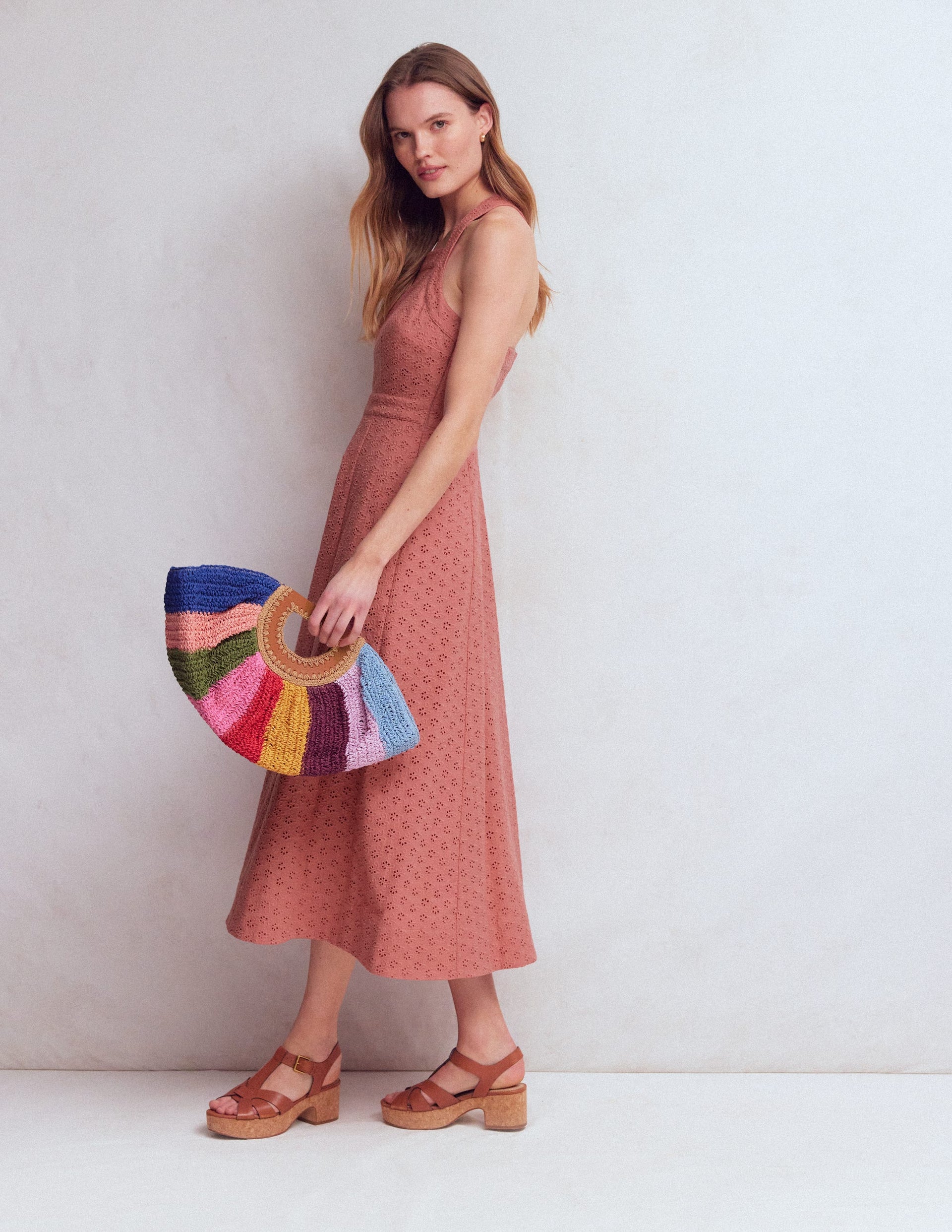 Boden Midikleid mit überkreuztem Rücken und Broderie 46