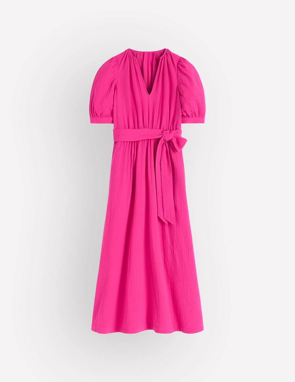 pink puff sleeve dress midi Boden Women's Double Cloth Puff Sleeve Dress in Pink