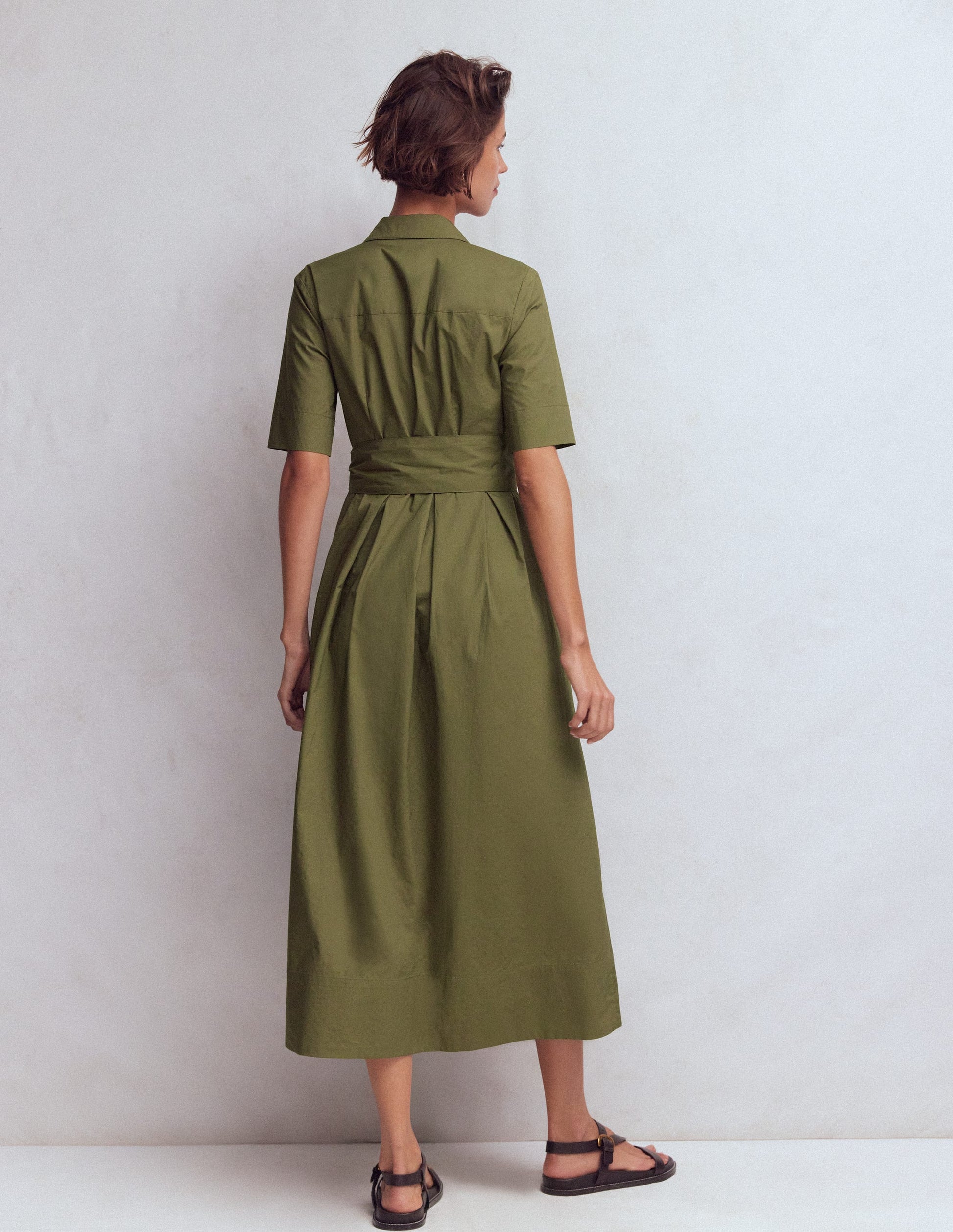 no sleeve shirt dress Boden Women's Zoe Short Sleeve Shirt Dress in Green