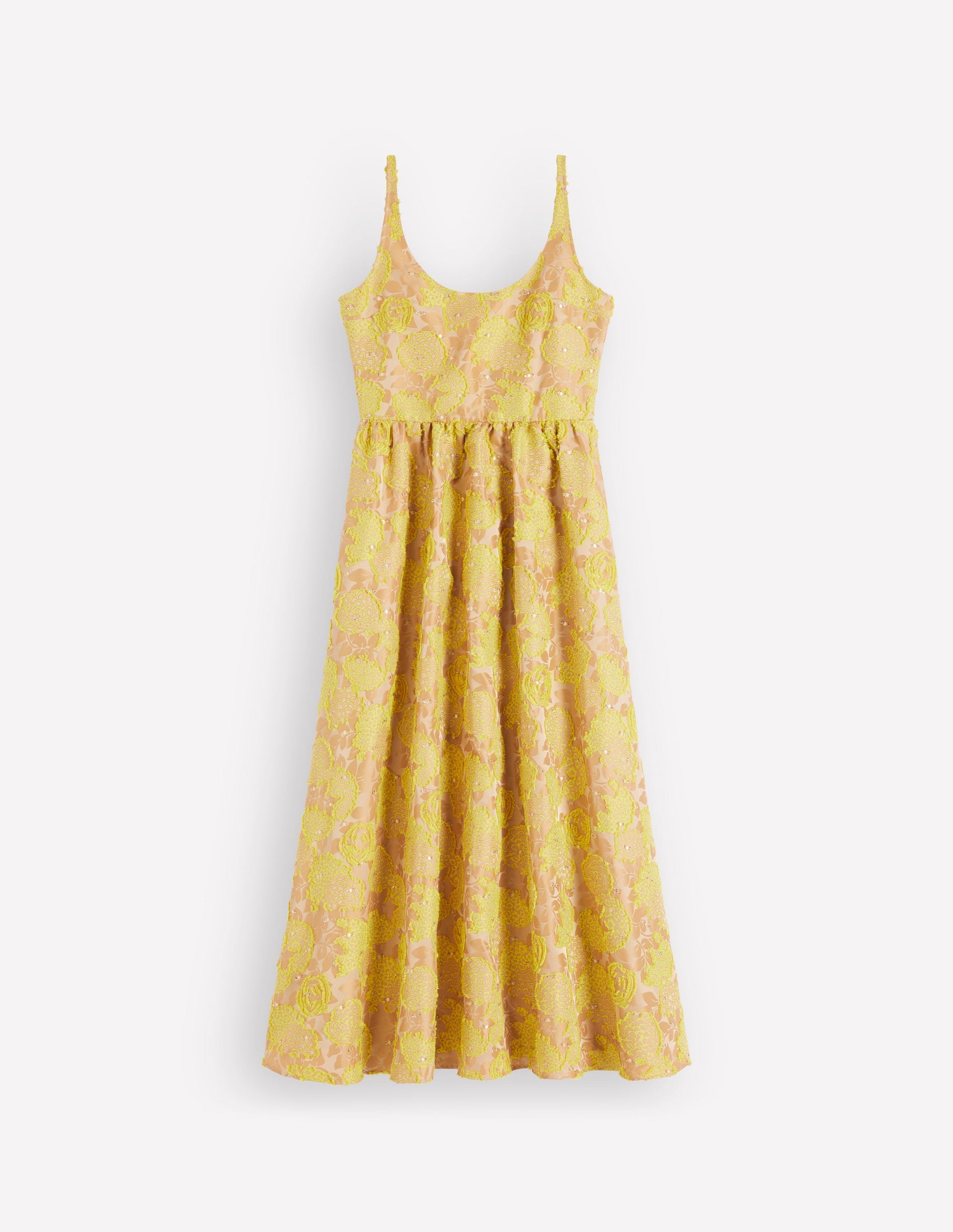 yellow jacquard dress Scoop Neck Jacquard Dress-Yellow Jacquard