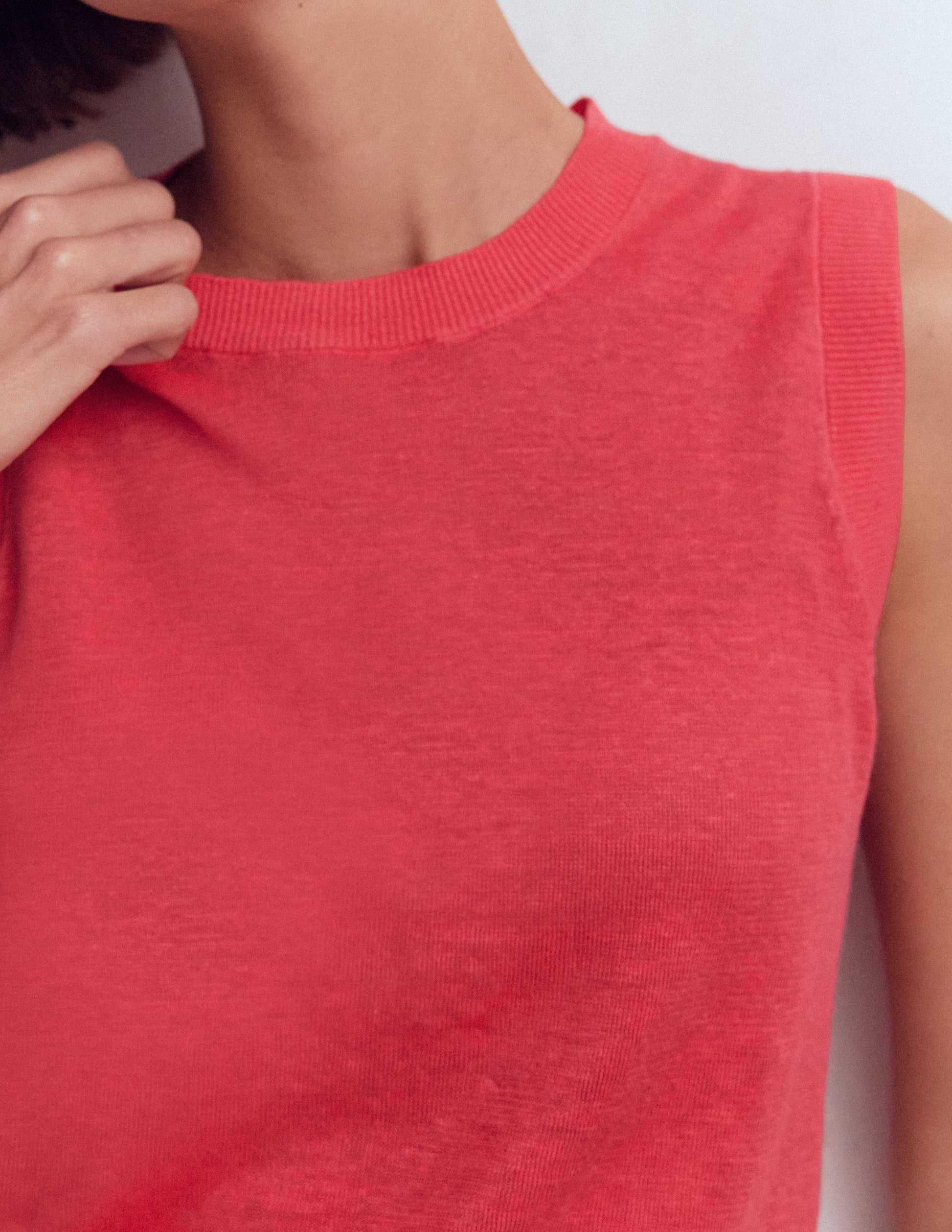Agnes Linen Tank-Pink-2