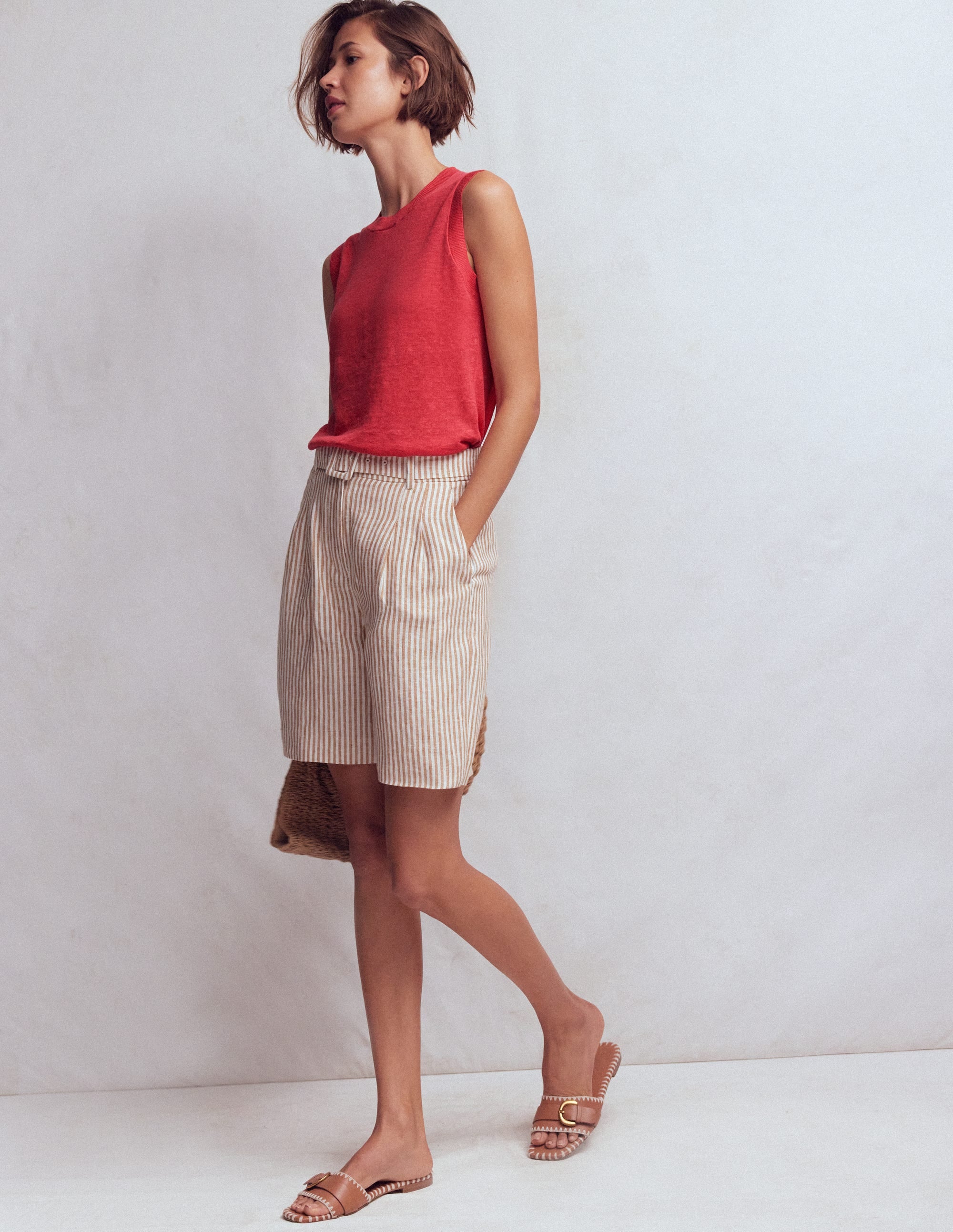 Agnes Linen Tank-Pink - Image 4