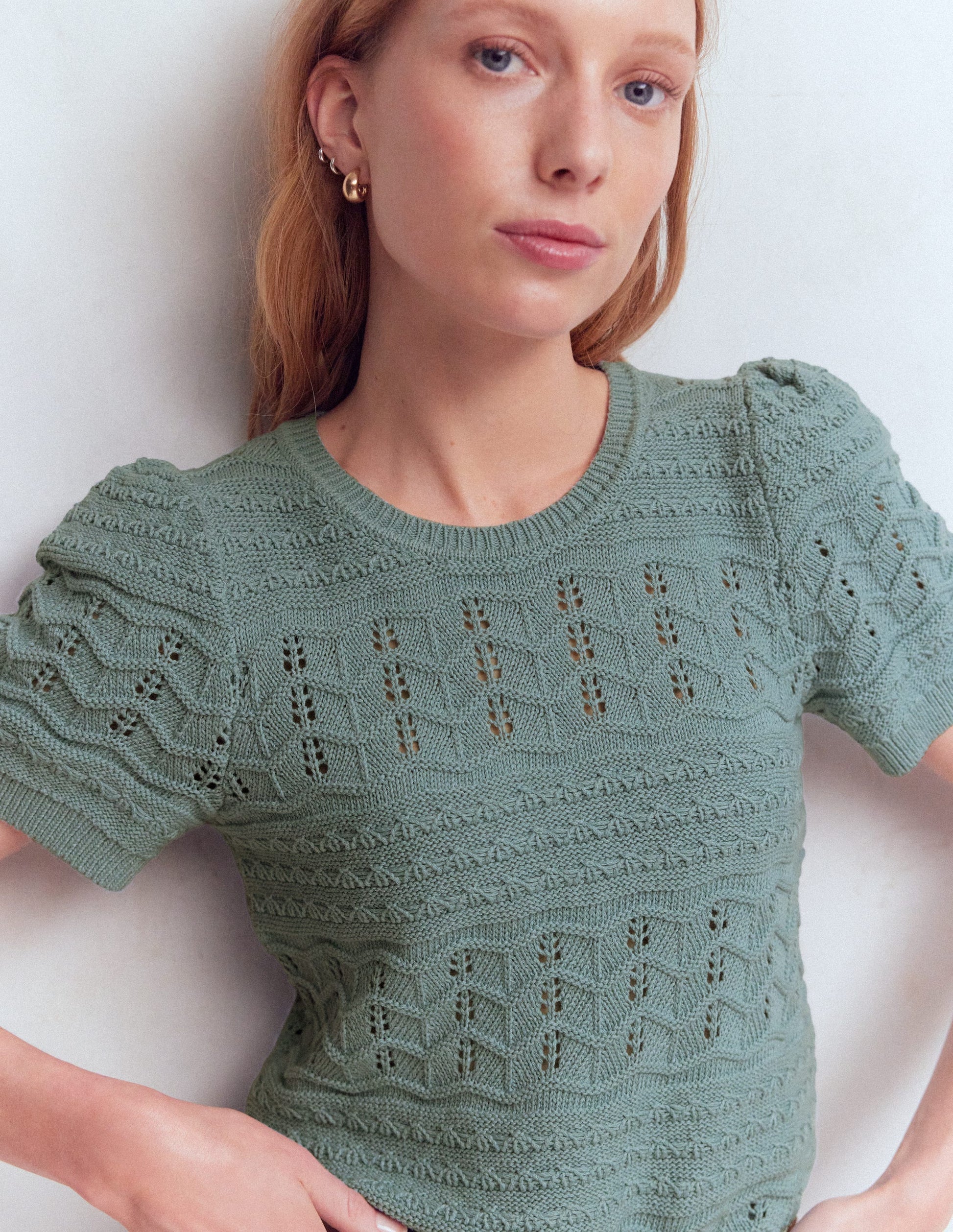 Monica Knitted T-Shirt-Blue-4