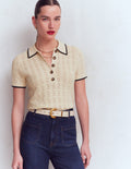 Pointelle Henley T-shirt DNU-Cream