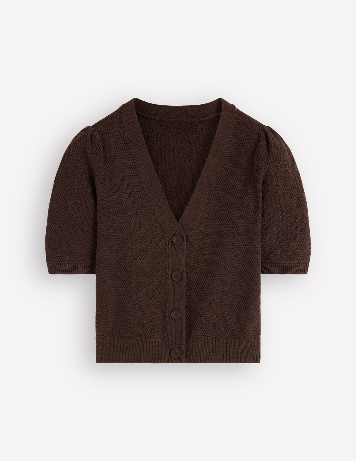 Hayley Cotton V-neck Cardigan-Espresso - Image 6