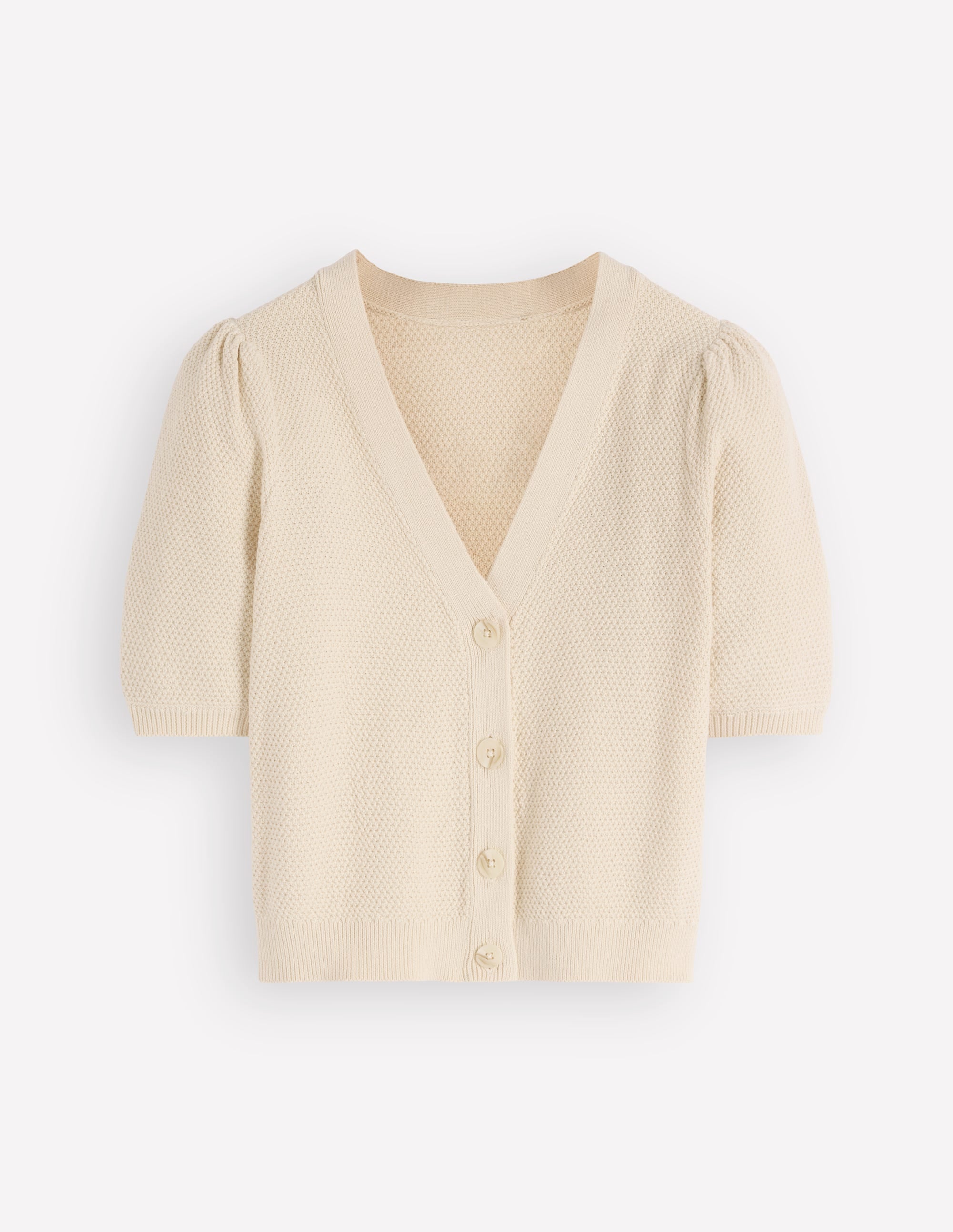 Hayley Cotton V-neck Cardigan-Warm Ivory | Boden USA