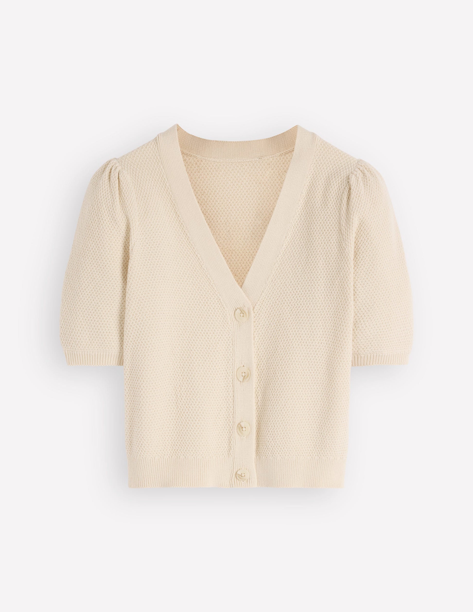 Hayley Cotton V-neck Cardigan-Warm Ivory-6
