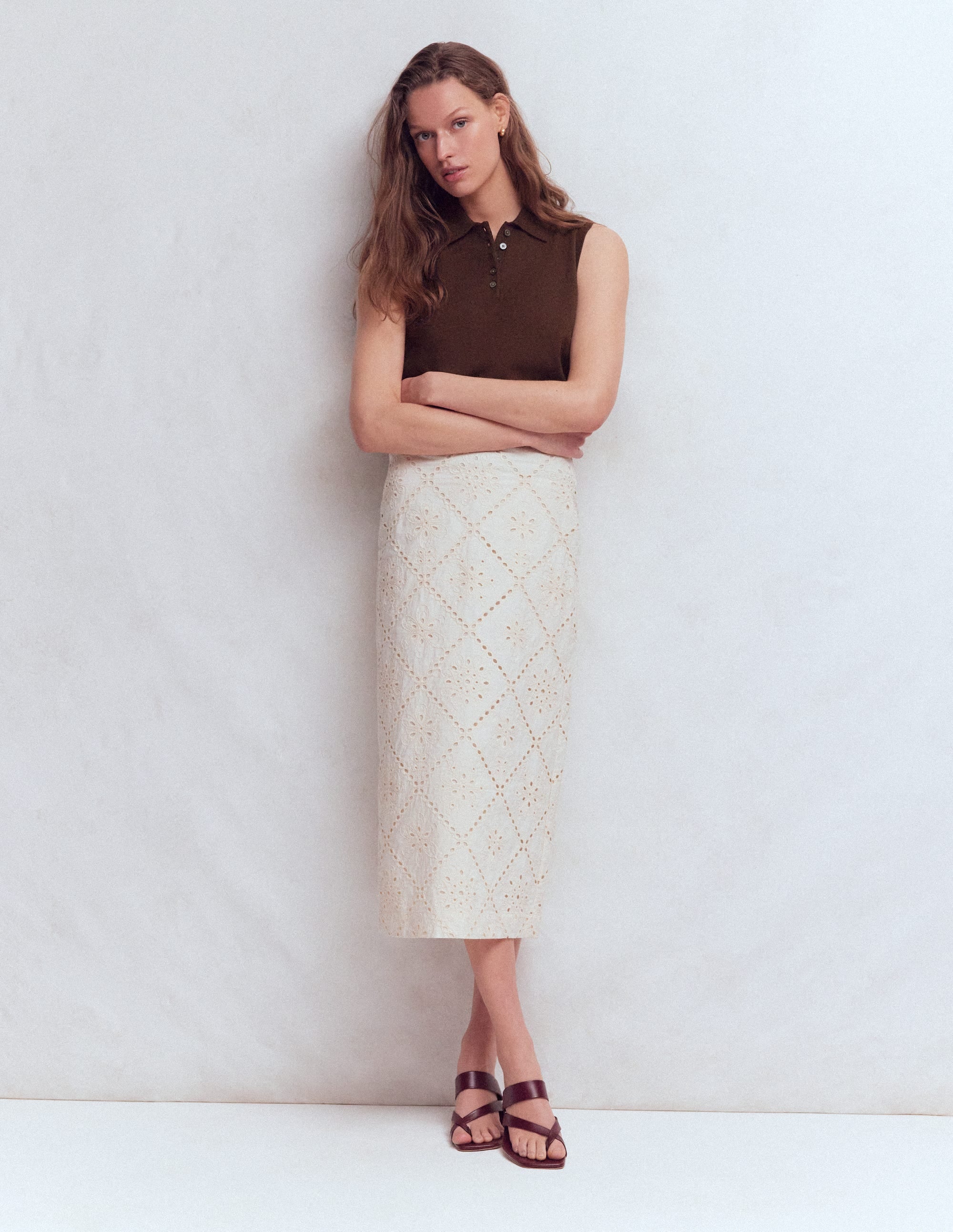Chloe Henley Knitted Tank-Bitter Chocolate | Boden USA