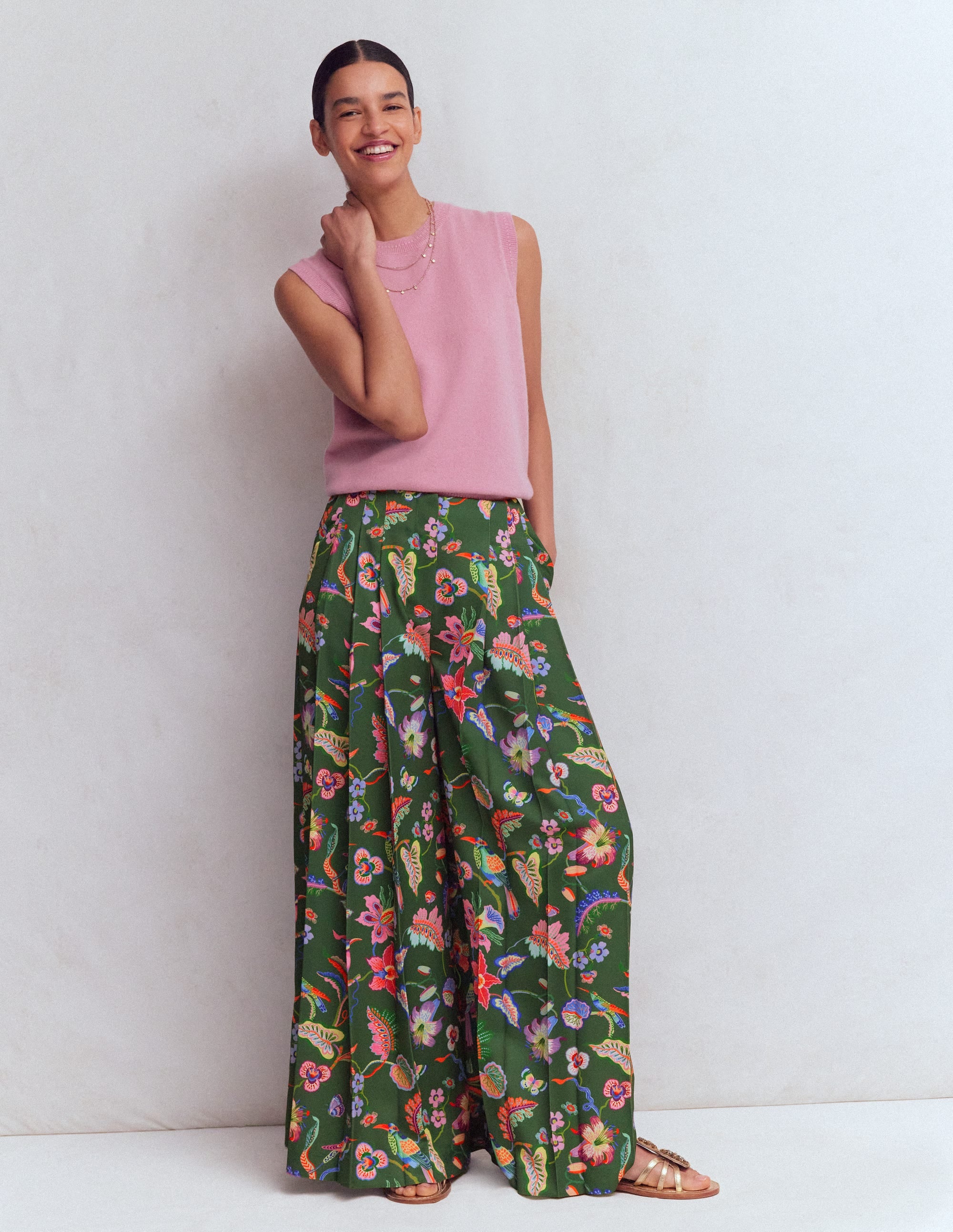 Regent Wide Leg Pants-Hunter Green, Orchid Canopy - Image 1