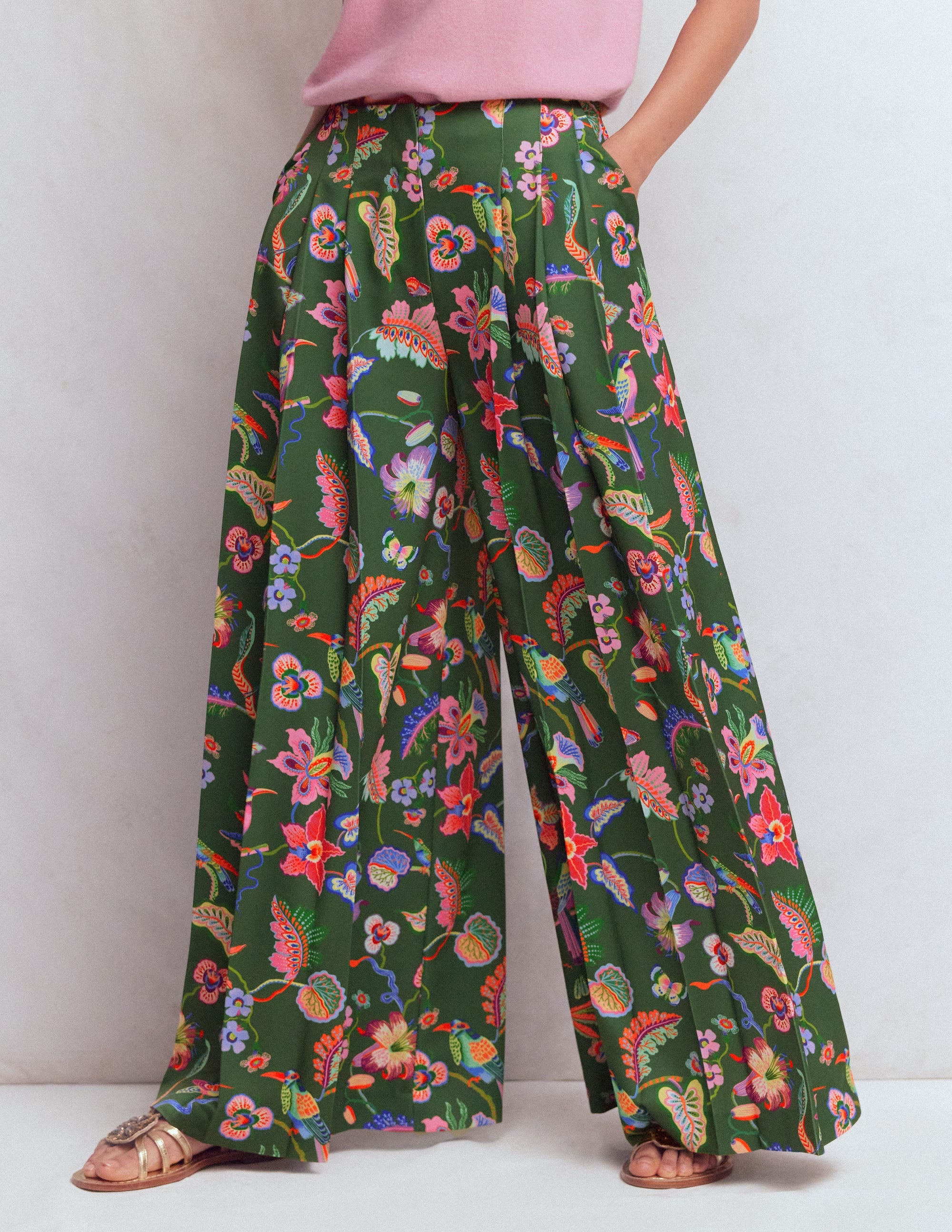 Regent Wide Leg Pants-Hunter Green, Orchid Canopy - Image 4