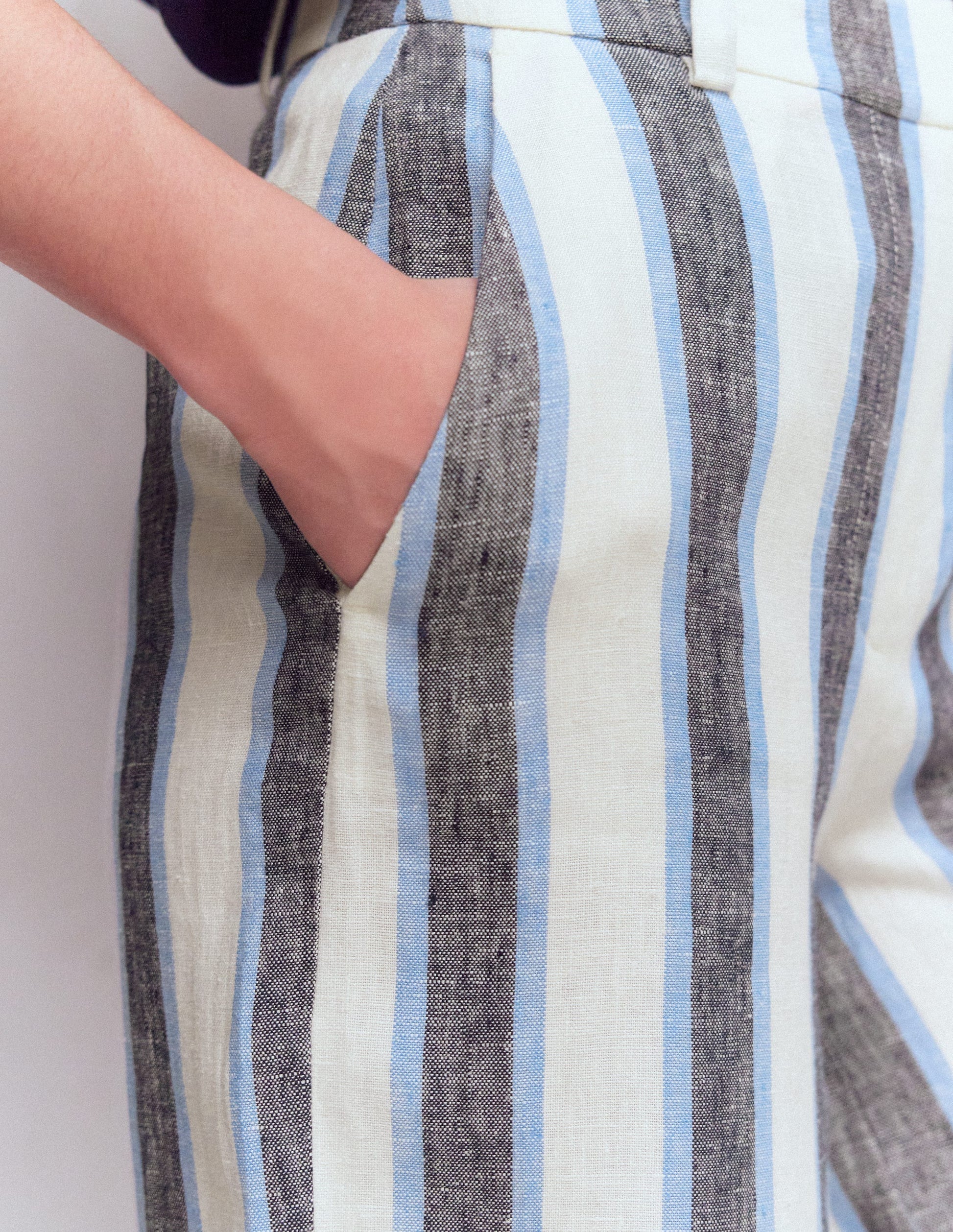 Belgravia Linen Pants-Blue and White Stripe-4