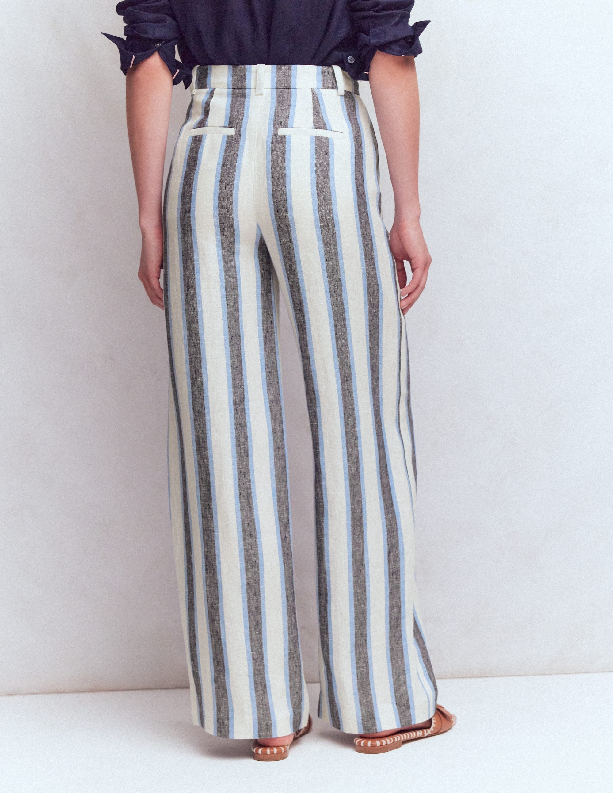 Belgravia Linen Pants-Blue and White Stripe - Image 4