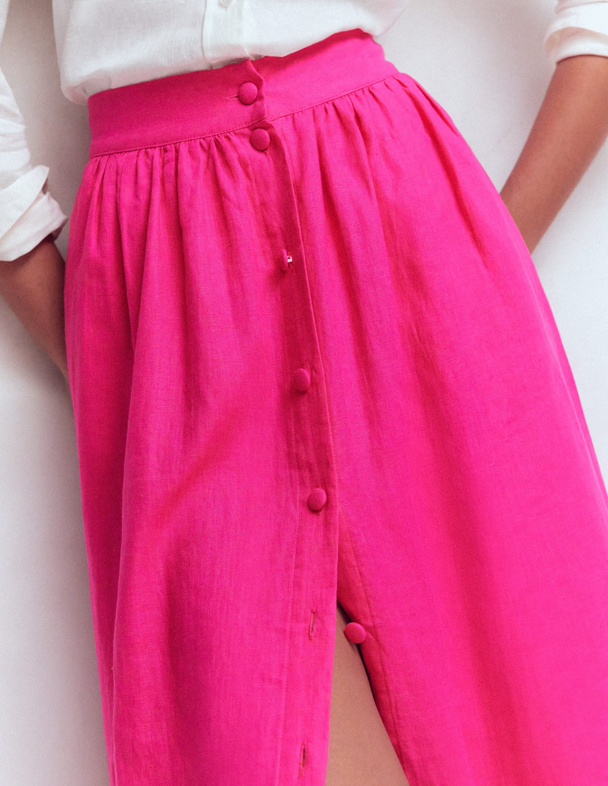 Emma Linen Maxi Skirt-Pink Peony-2