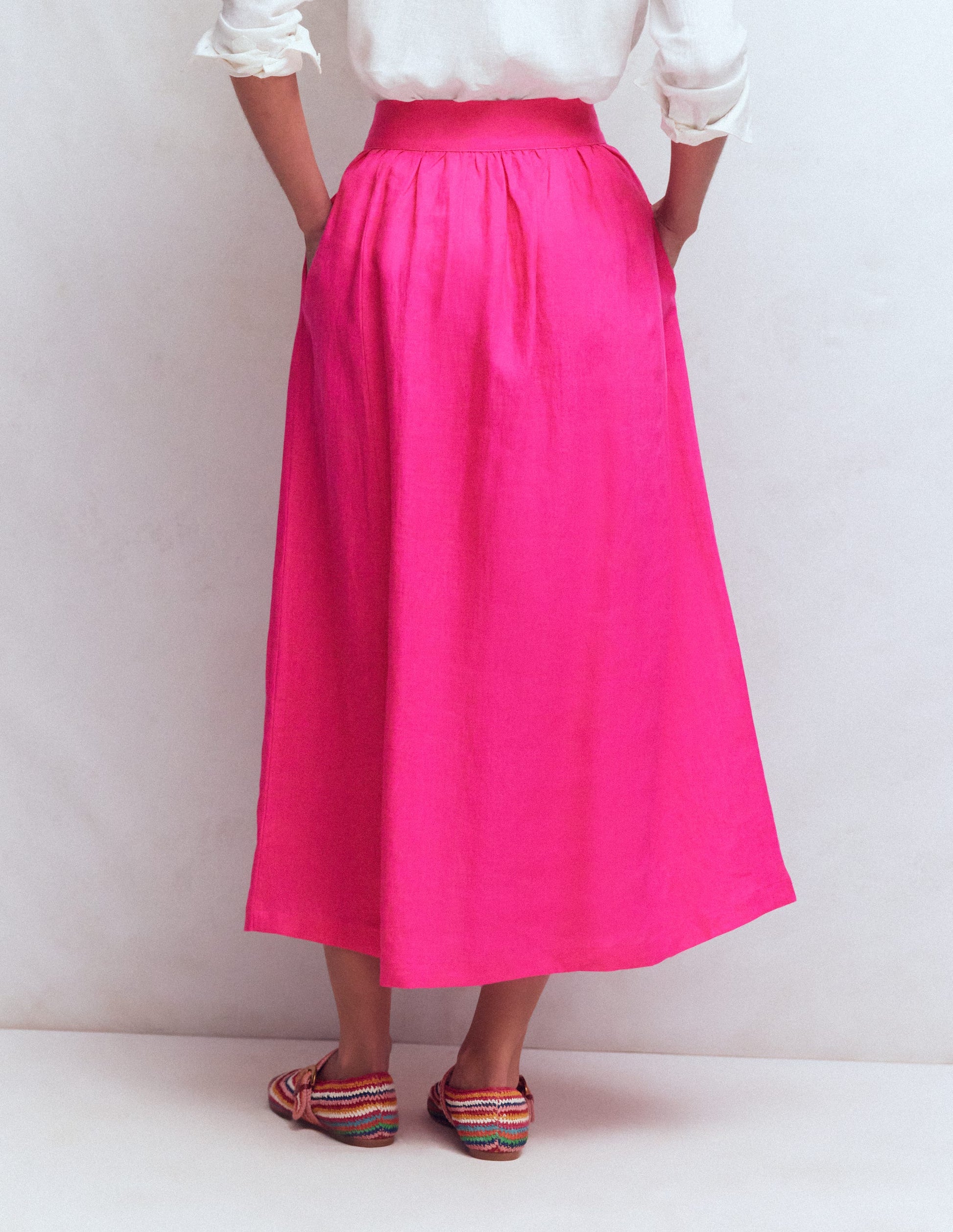 Emma Linen Maxi Skirt-Pink Peony-3