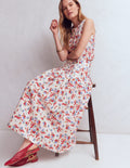Valentina Linen Skirt-Ivory, Bloom Scatter
