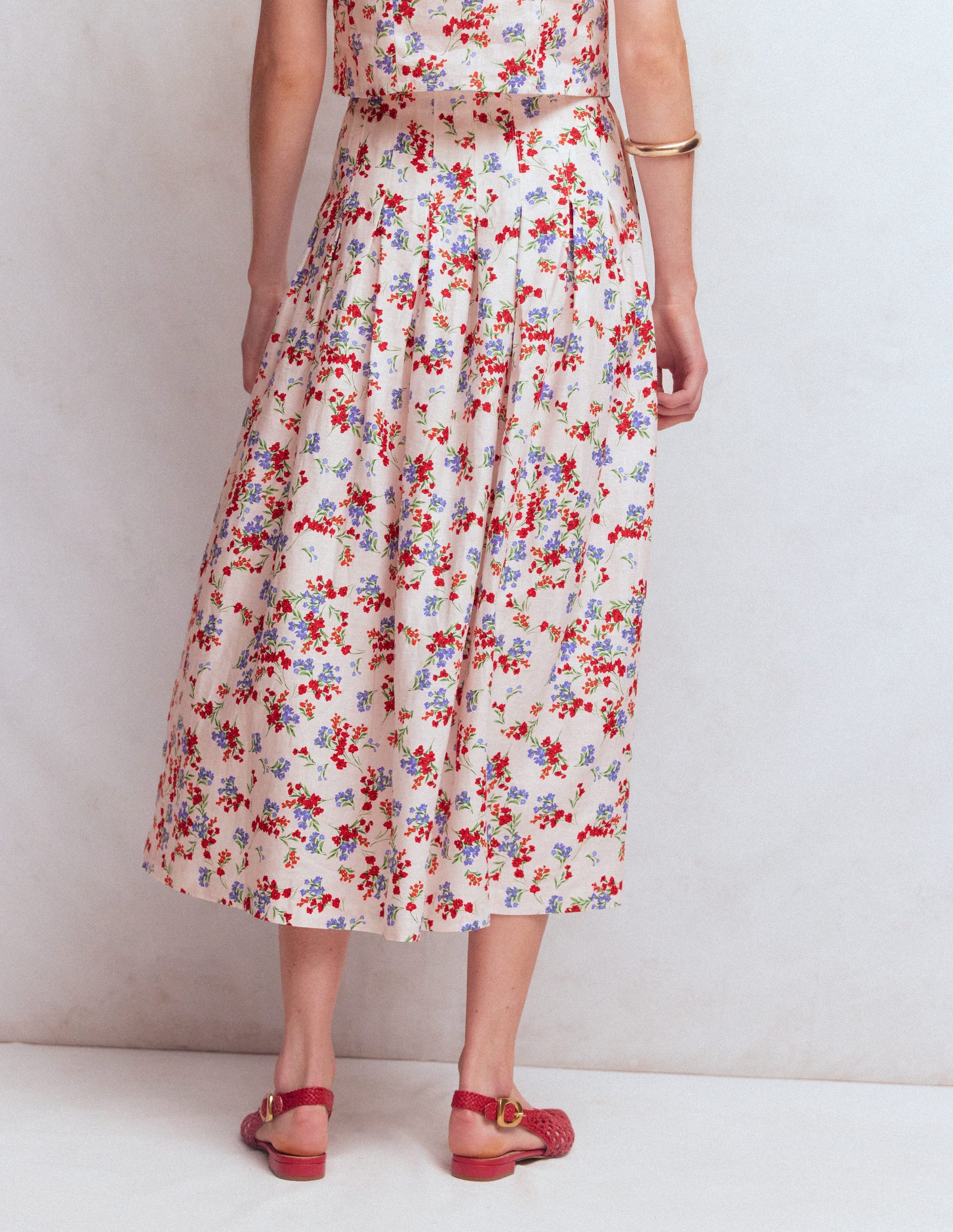 Valentina Linen Skirt-Ivory, Bloom Scatter-4