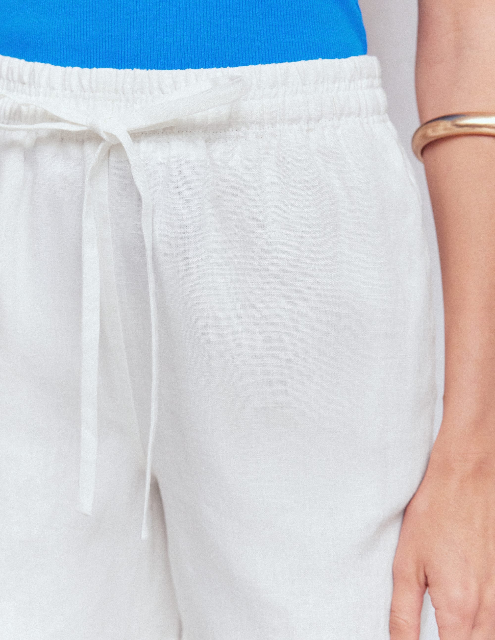 Islington Linen Shorts-White - Image 2