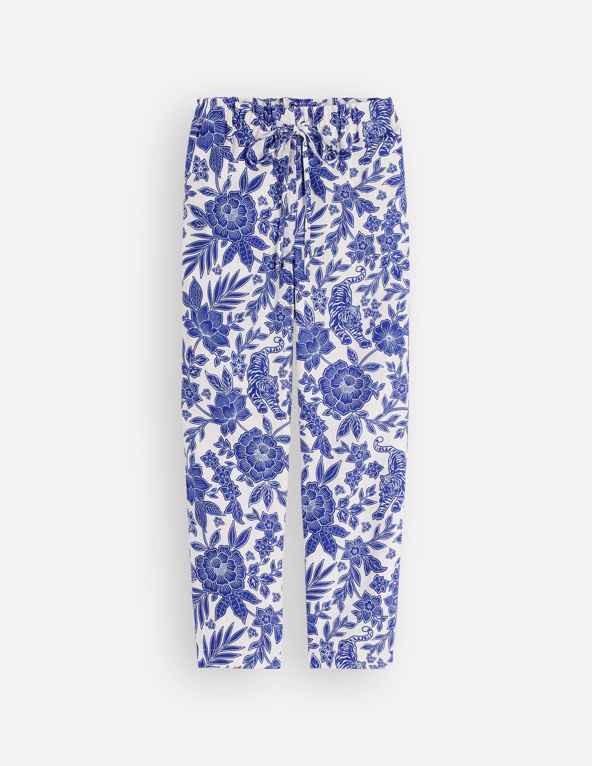 Islington Linen Crop Pants - Mazarine Blue, Tigers Paradise