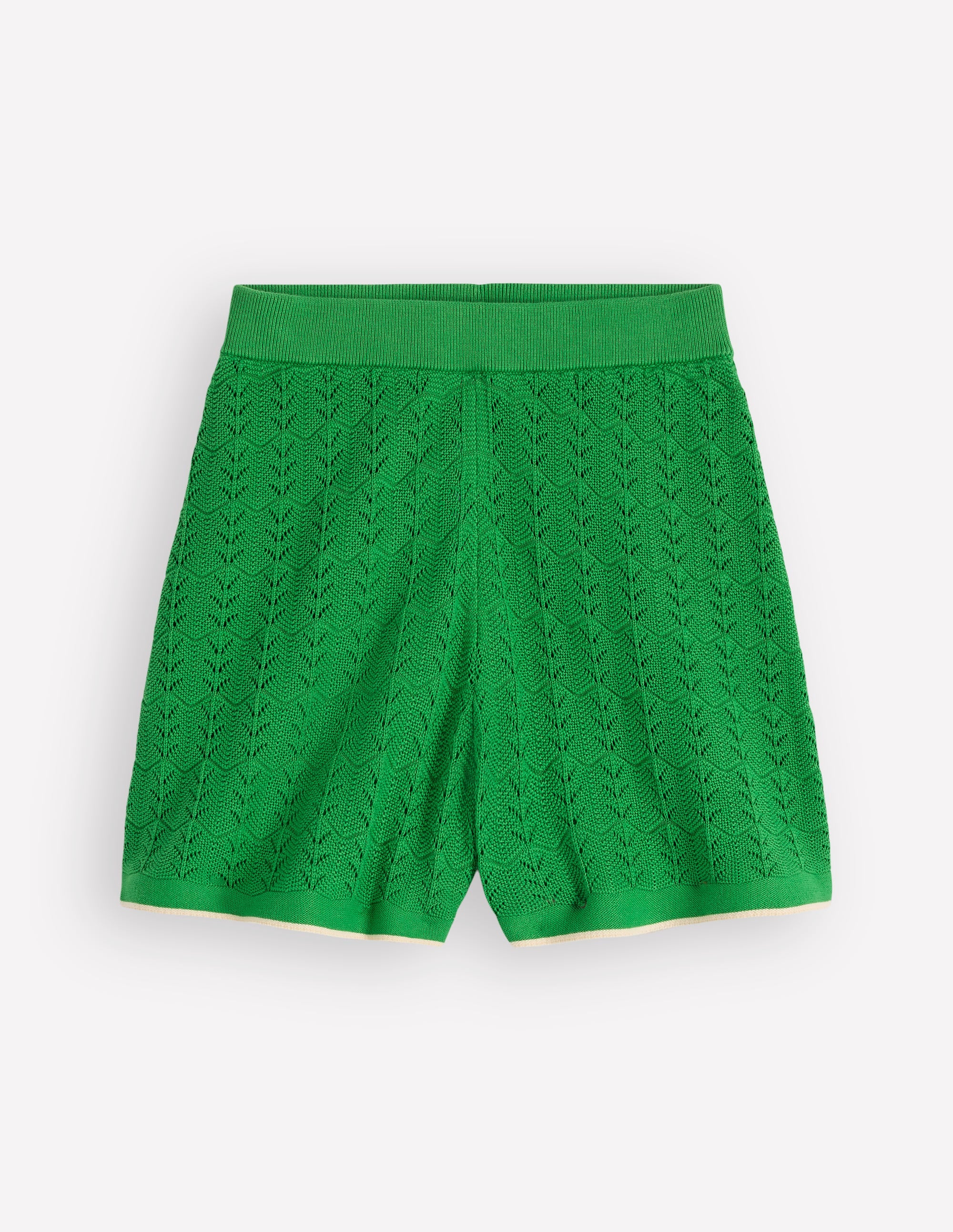 Knitted Pointelle Shorts-Lime Juice Green - Image 8