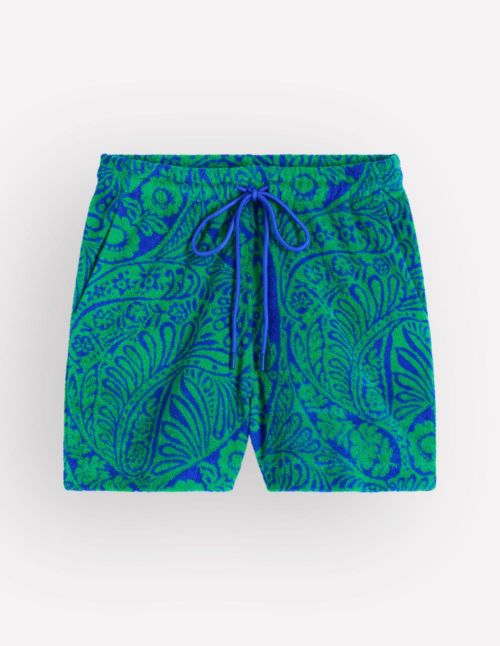 Islington Towelling Shorts-Green/ Blue, Enchanted Paisley-5