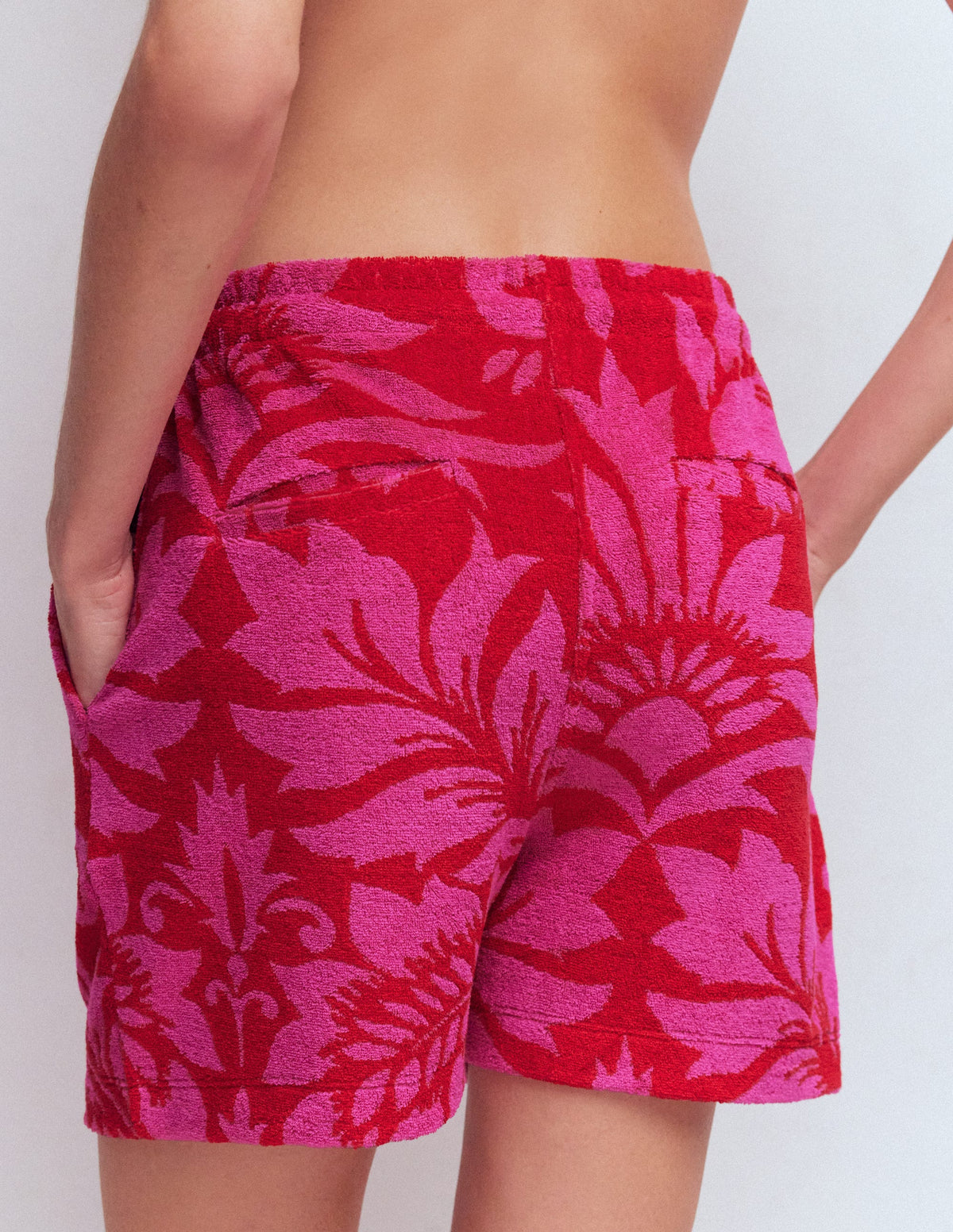 Islington Towelling Shorts-Salsa, Floral-3