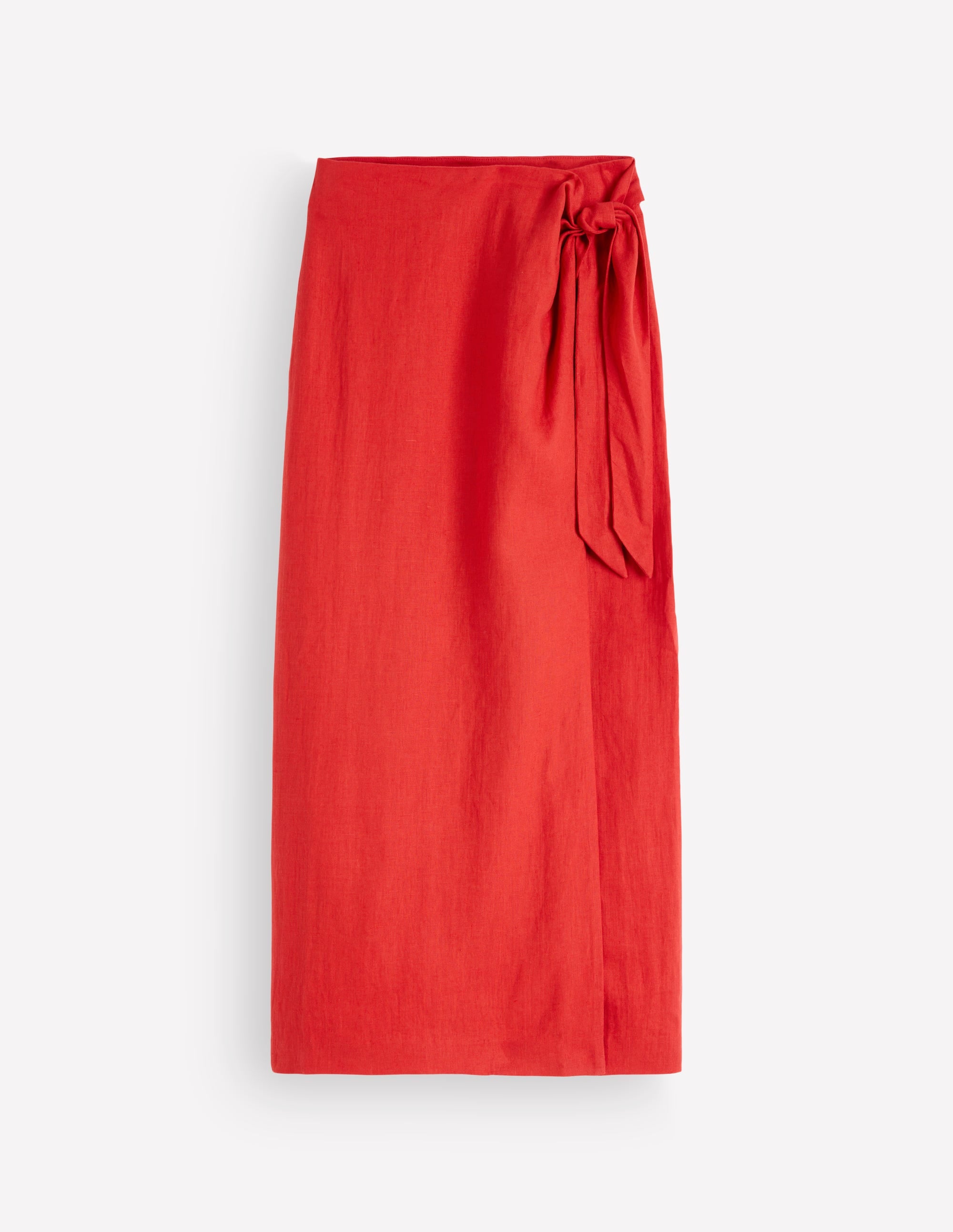 Dimitra Linen Column Skirt-Red Coral - Image 7