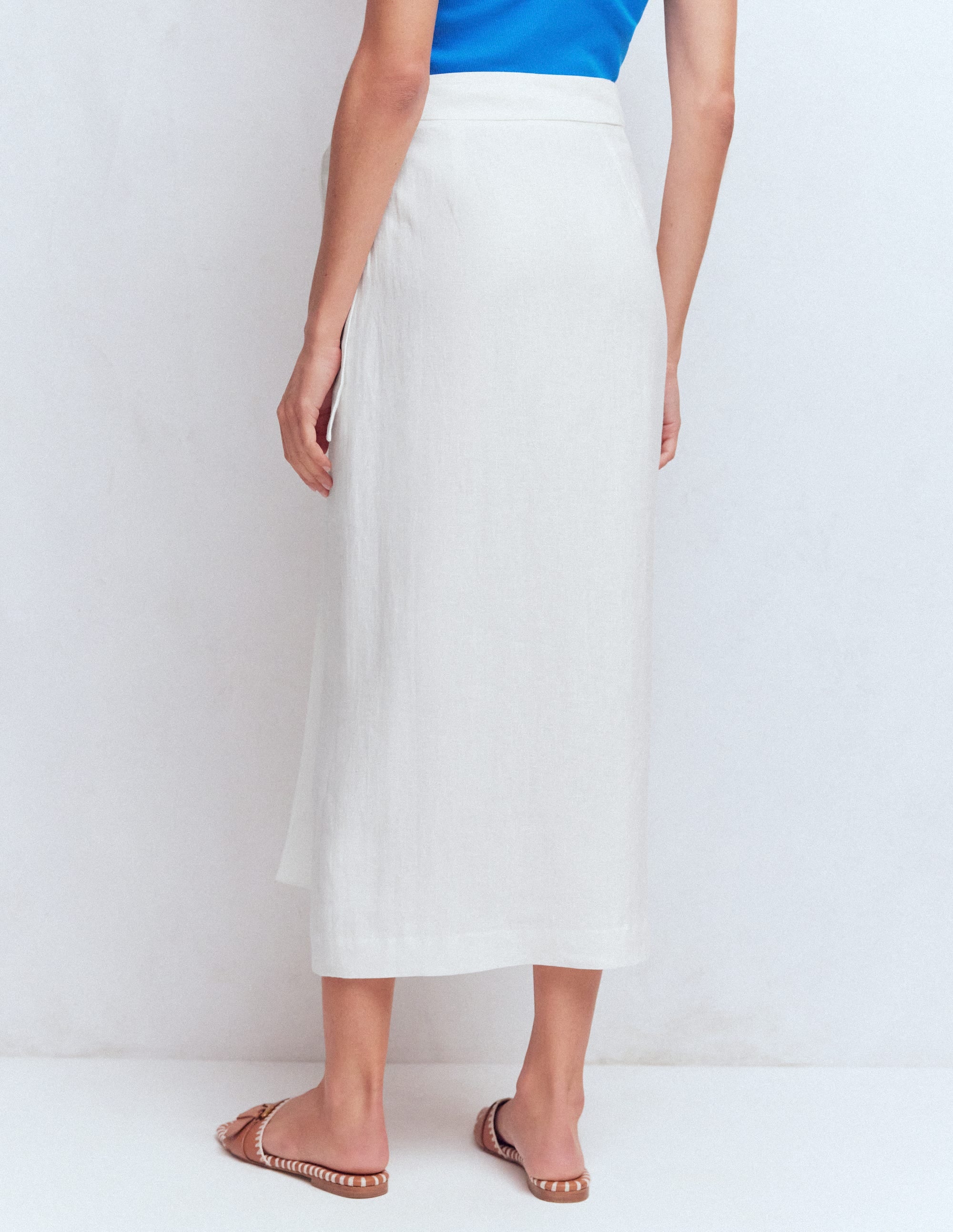 Dimitra Linen Column Skirt - White | Boden USA