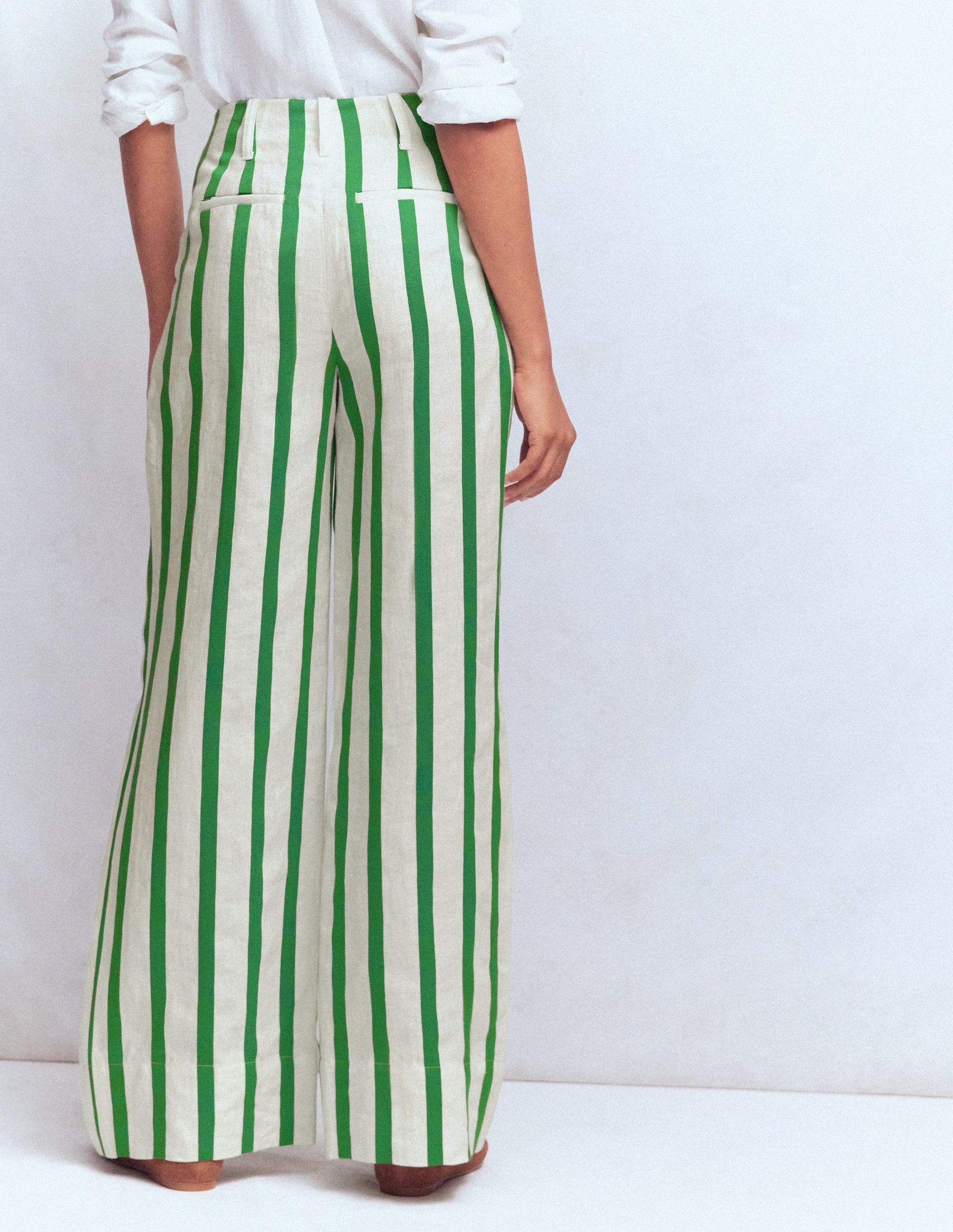 Mayfair Linen Pants-Ivory, Fresh Green Stripe-3