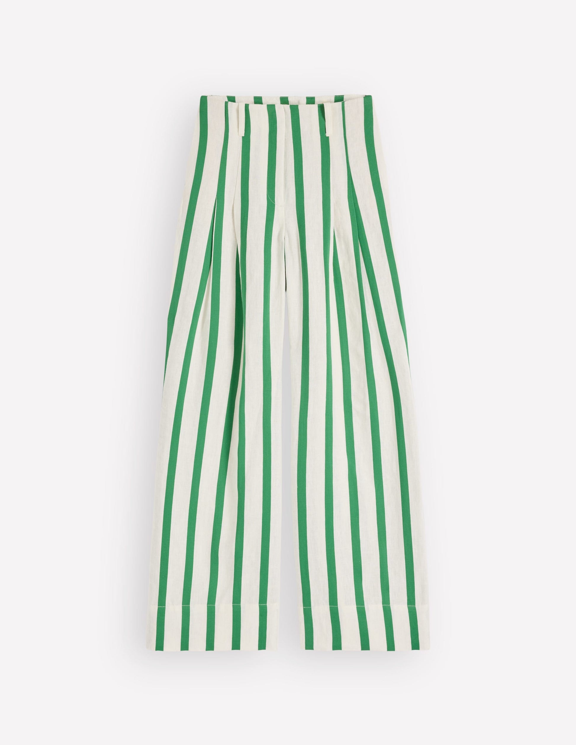 Mayfair Linen Pants-Ivory, Fresh Green Stripe-7