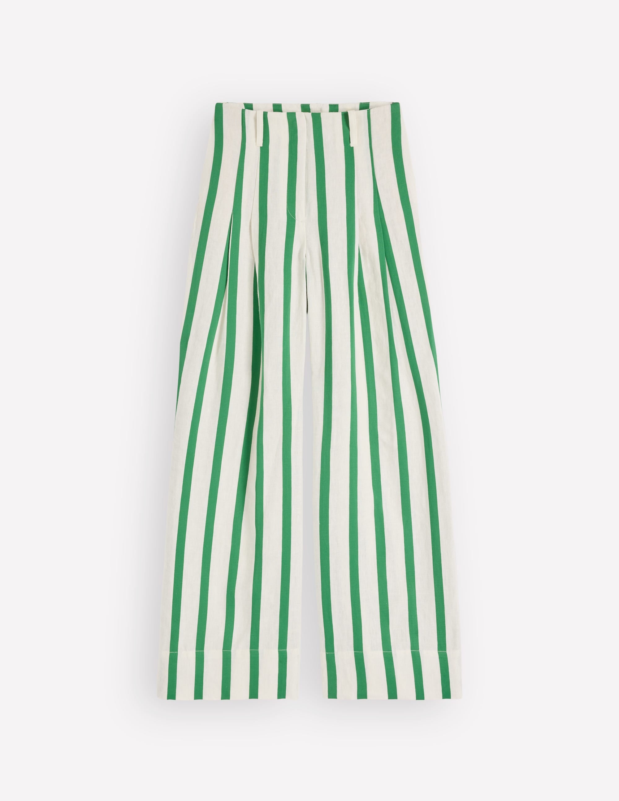 Mayfair Linen Pants-Ivory, Fresh Green Stripe - Image 7