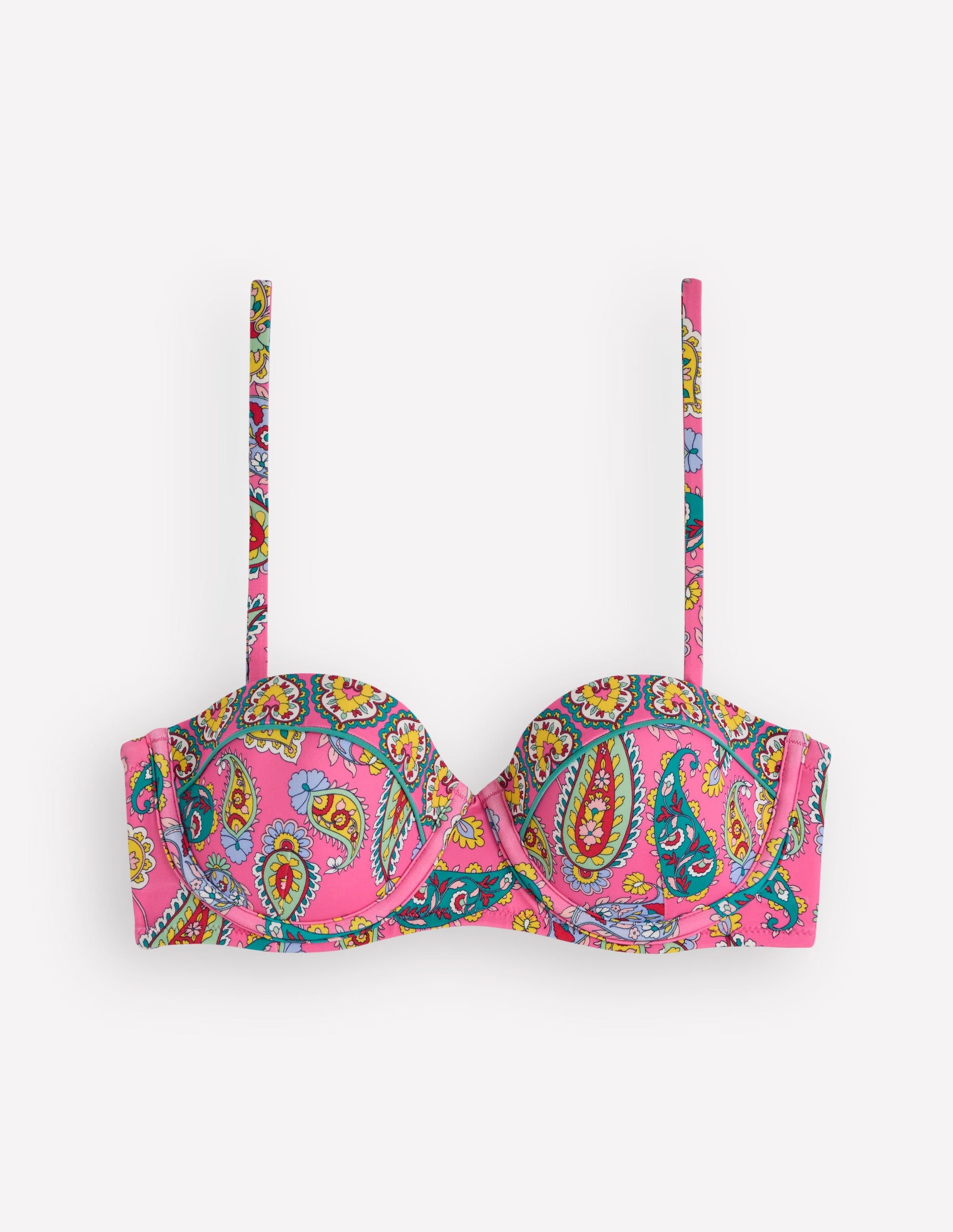 Rhodes Cup Sized Bikini Top-Pink Paisley-7