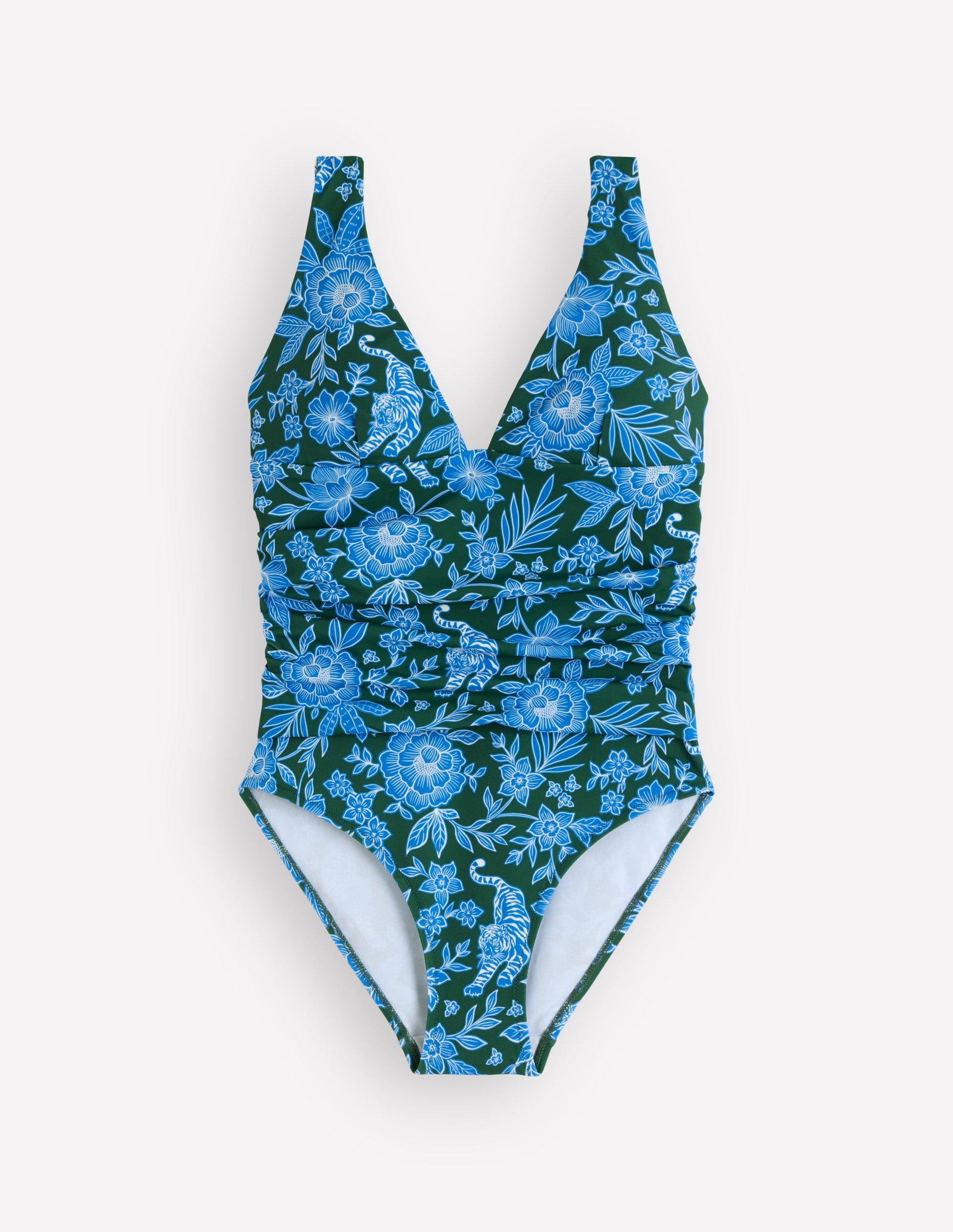 Mykonos Deep V Swimsuit-Dark Green, Paradise-7
