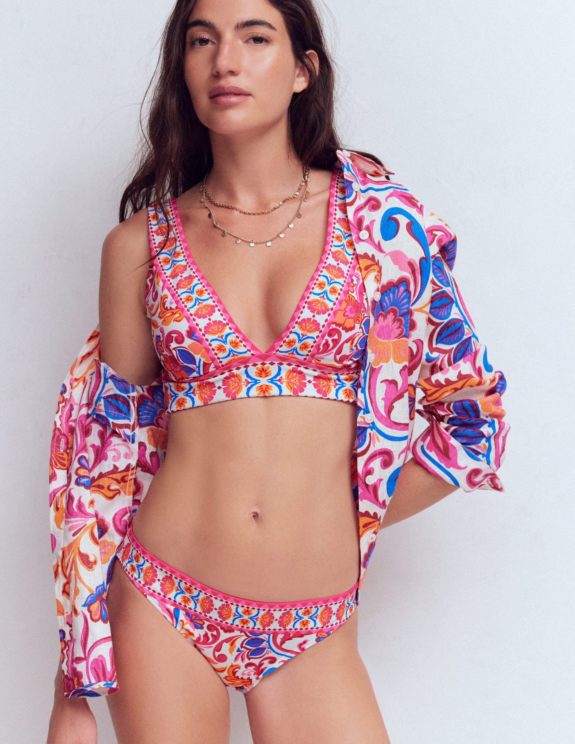 Porto Bikini Bottoms-Pink Power, Flourishing Meadow-1