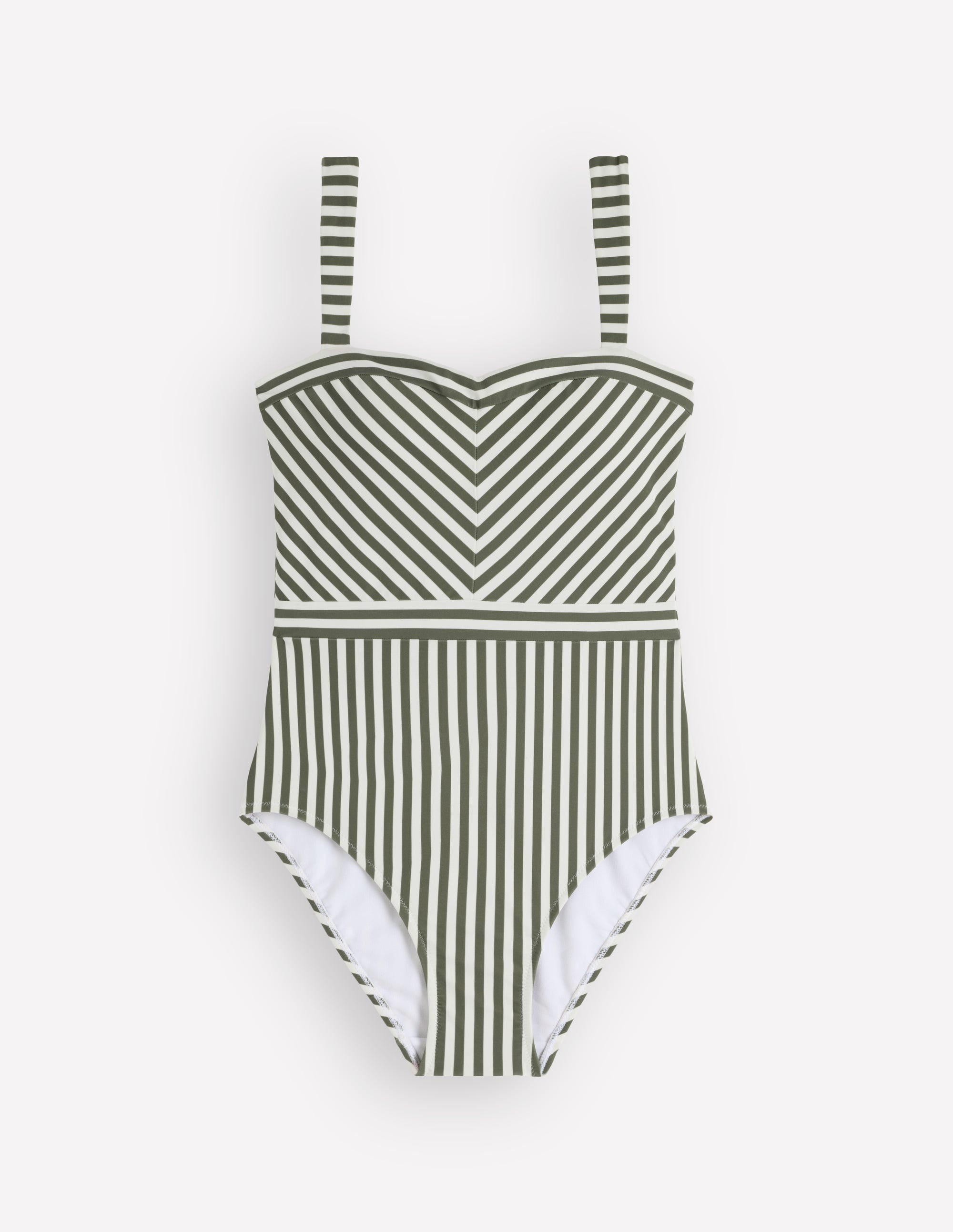 Clean Sweetheart Swimsuit-Olive Ivory Stripe - Image 4