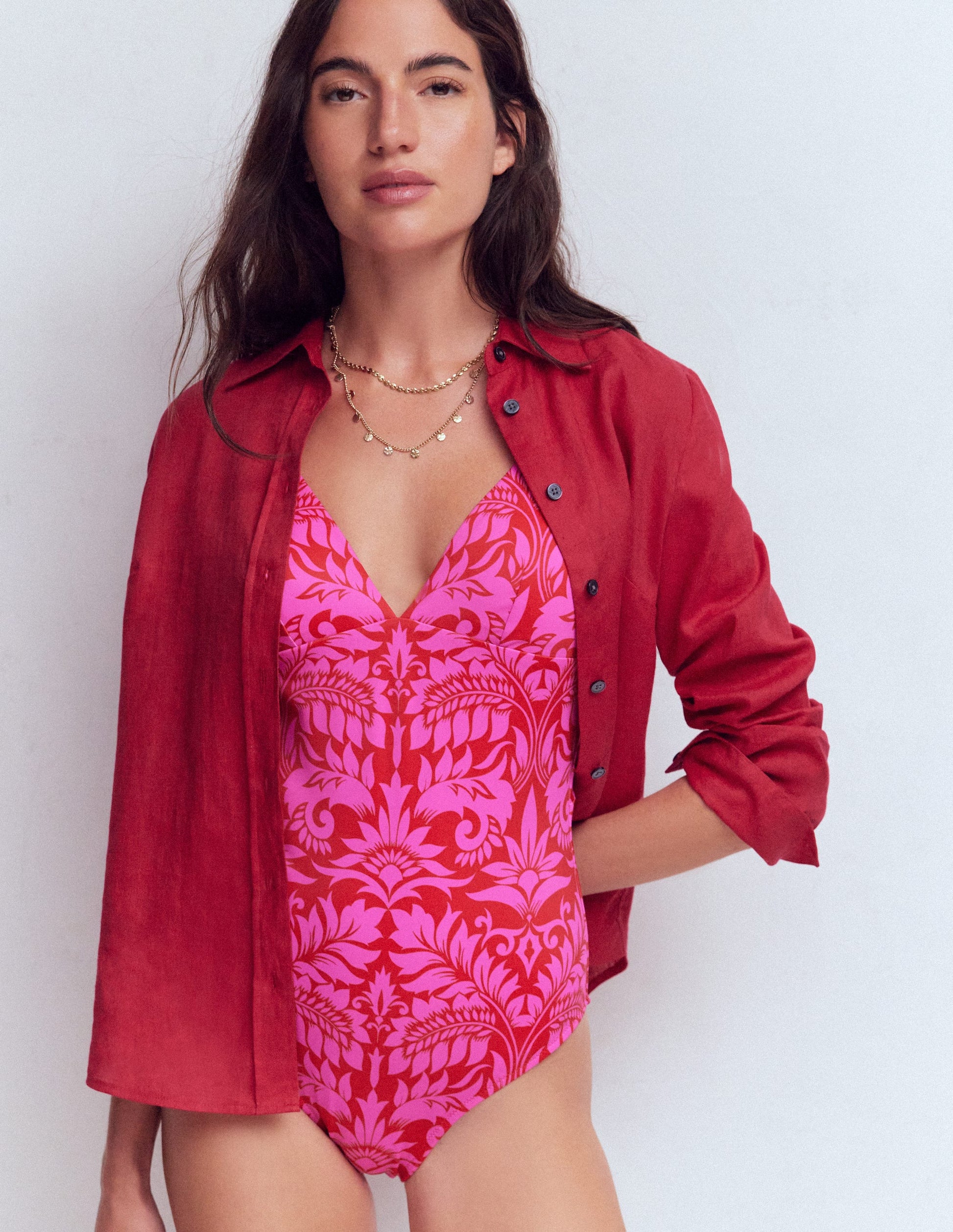 Arles Swimsuit-Salsa, Ornamental Foliage-1