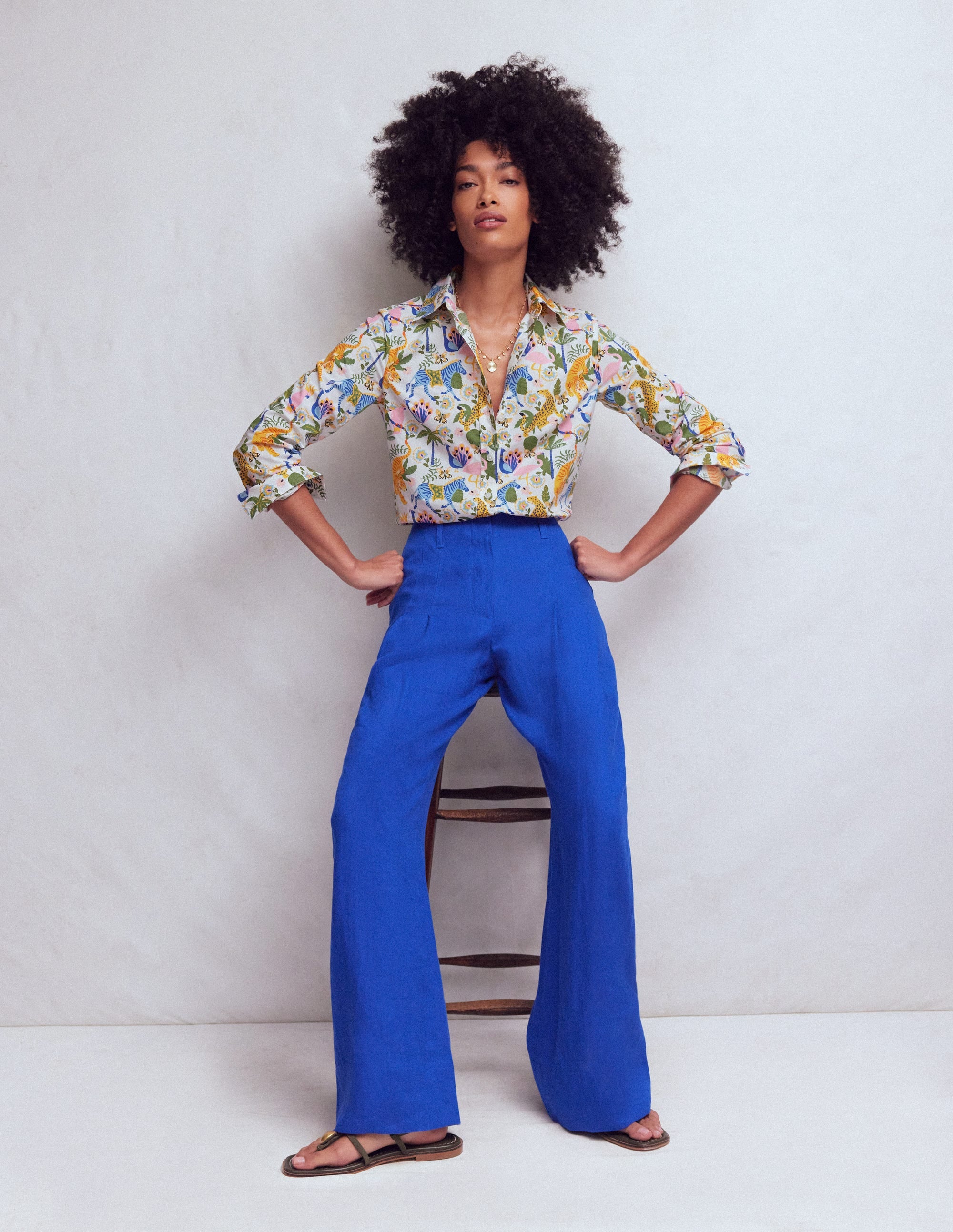 Sienna Cotton Shirt-Multi, Tropical Safari - Image 1