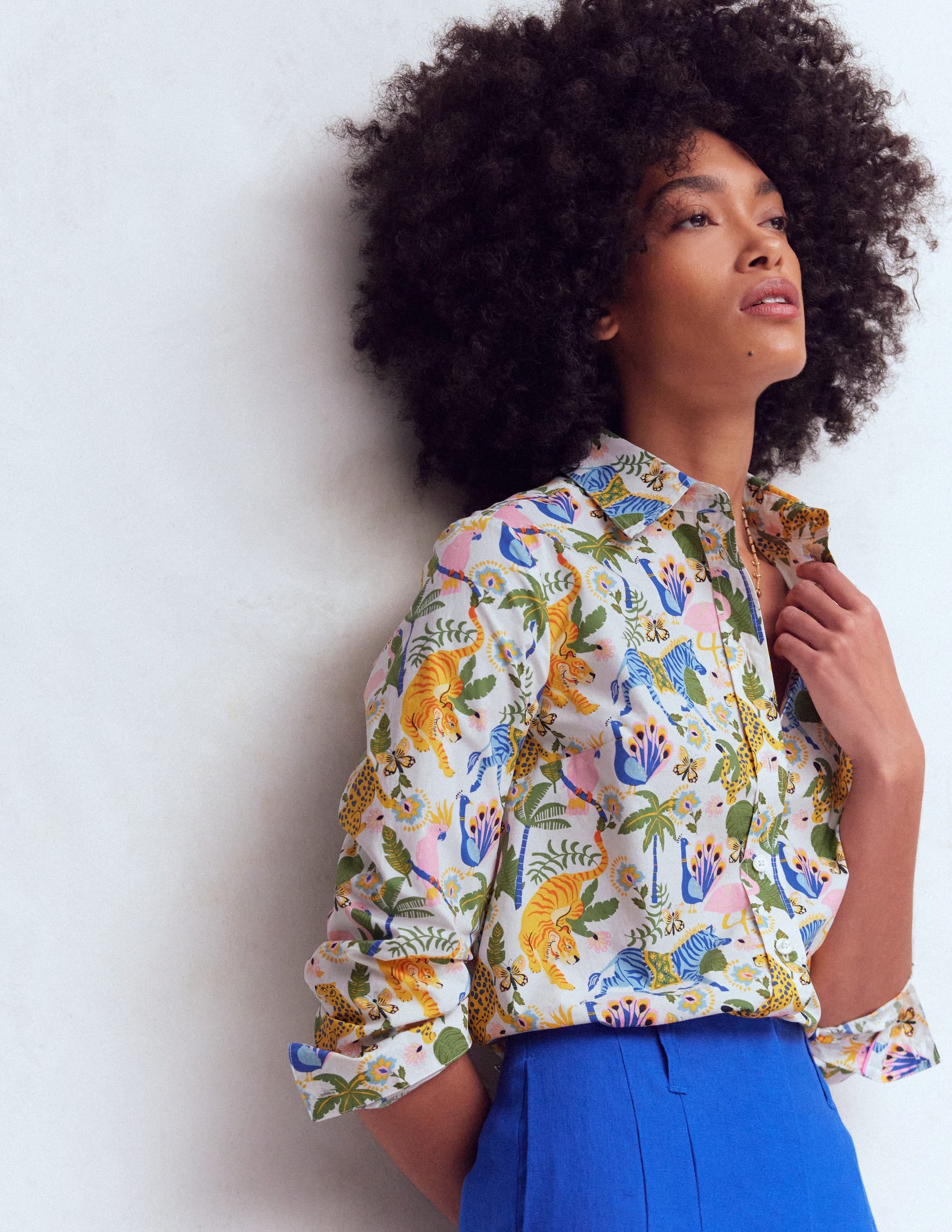 Sienna Cotton Shirt-Multi, Tropical Safari - Image 4