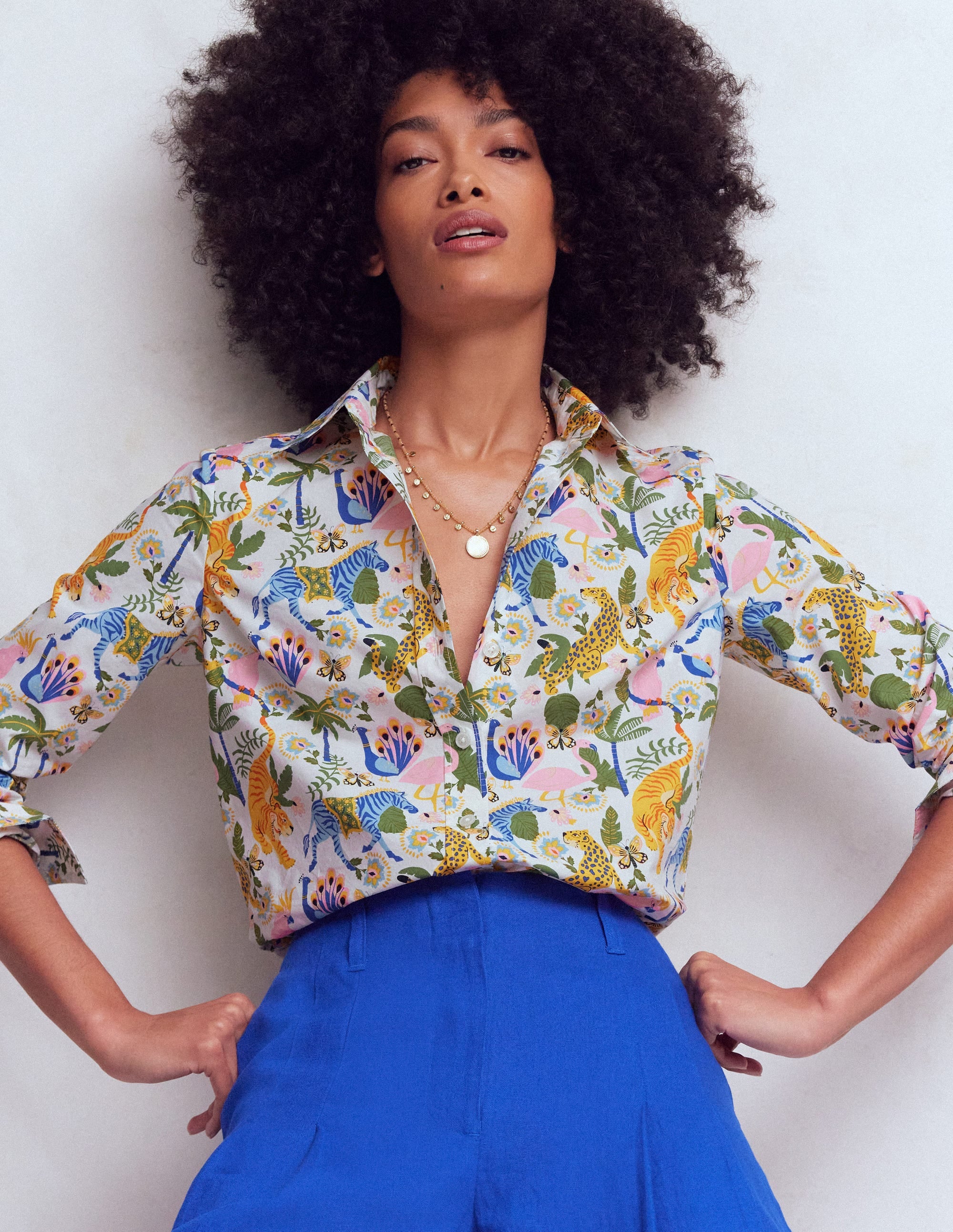 Sienna Cotton Shirt-Multi, Tropical Safari - Image 5
